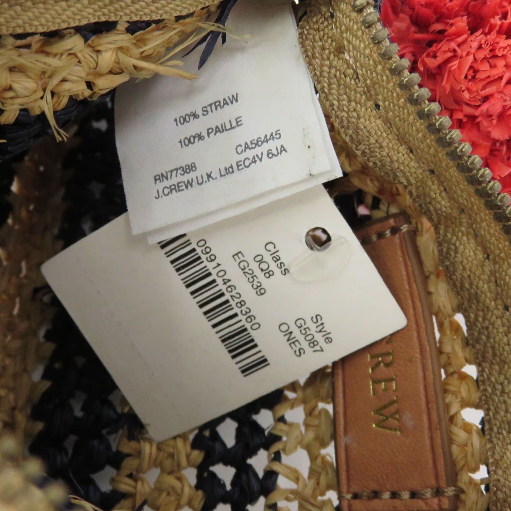 J.Crew J.CREW Coin Wallet Straw Multicolor Zip Purse Woven Tan Blue Pom Pom NEW Women Coin Wallet Straw Multicolor J.CREW Gift Size ONE SIZE - 4 Thumbnail