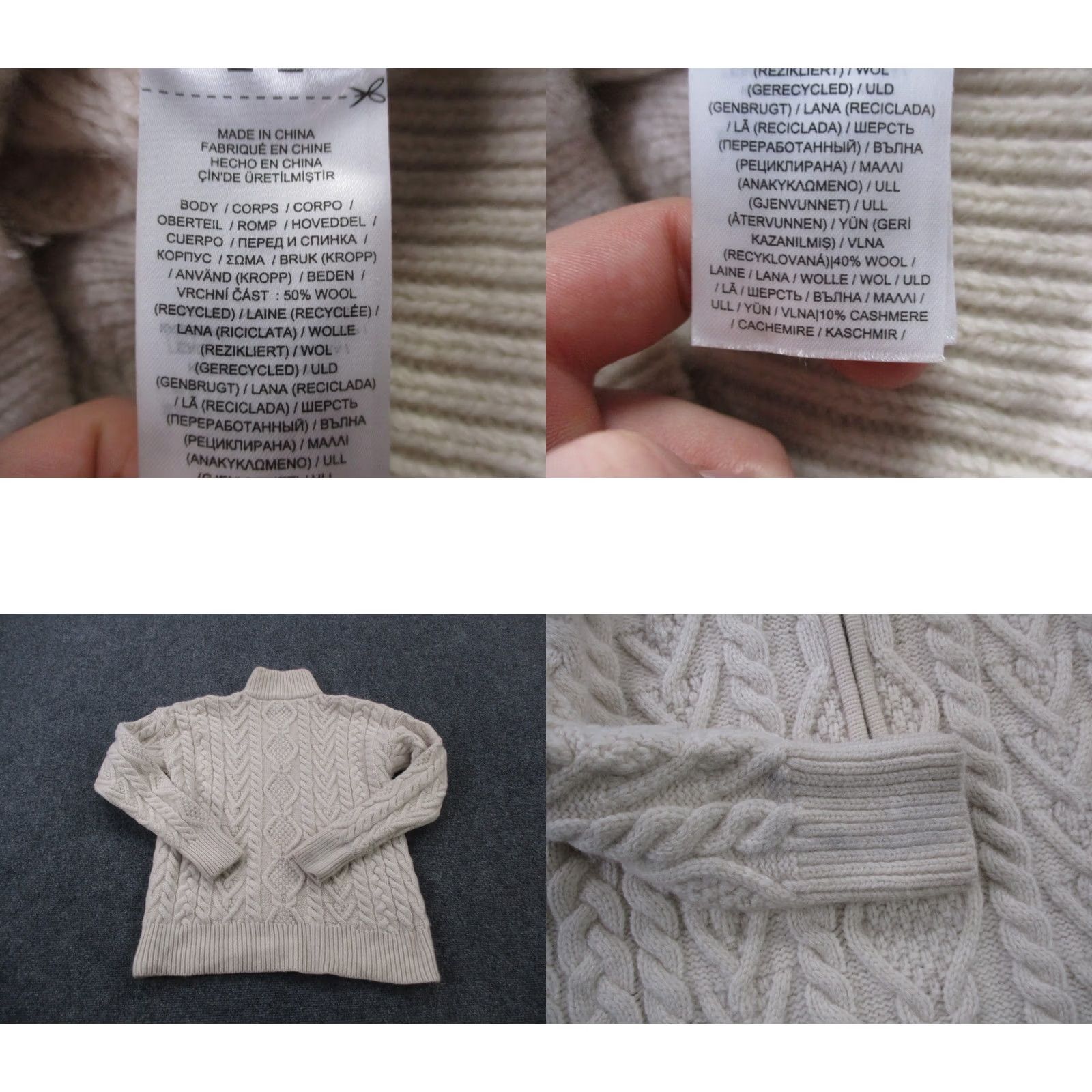 Ralph Lauren Lauren Ralph Lauren Jacket Womens S Wool Cashmere Blend Cable Knit Sweater Size S / US 4 / IT 40 - 8 Thumbnail