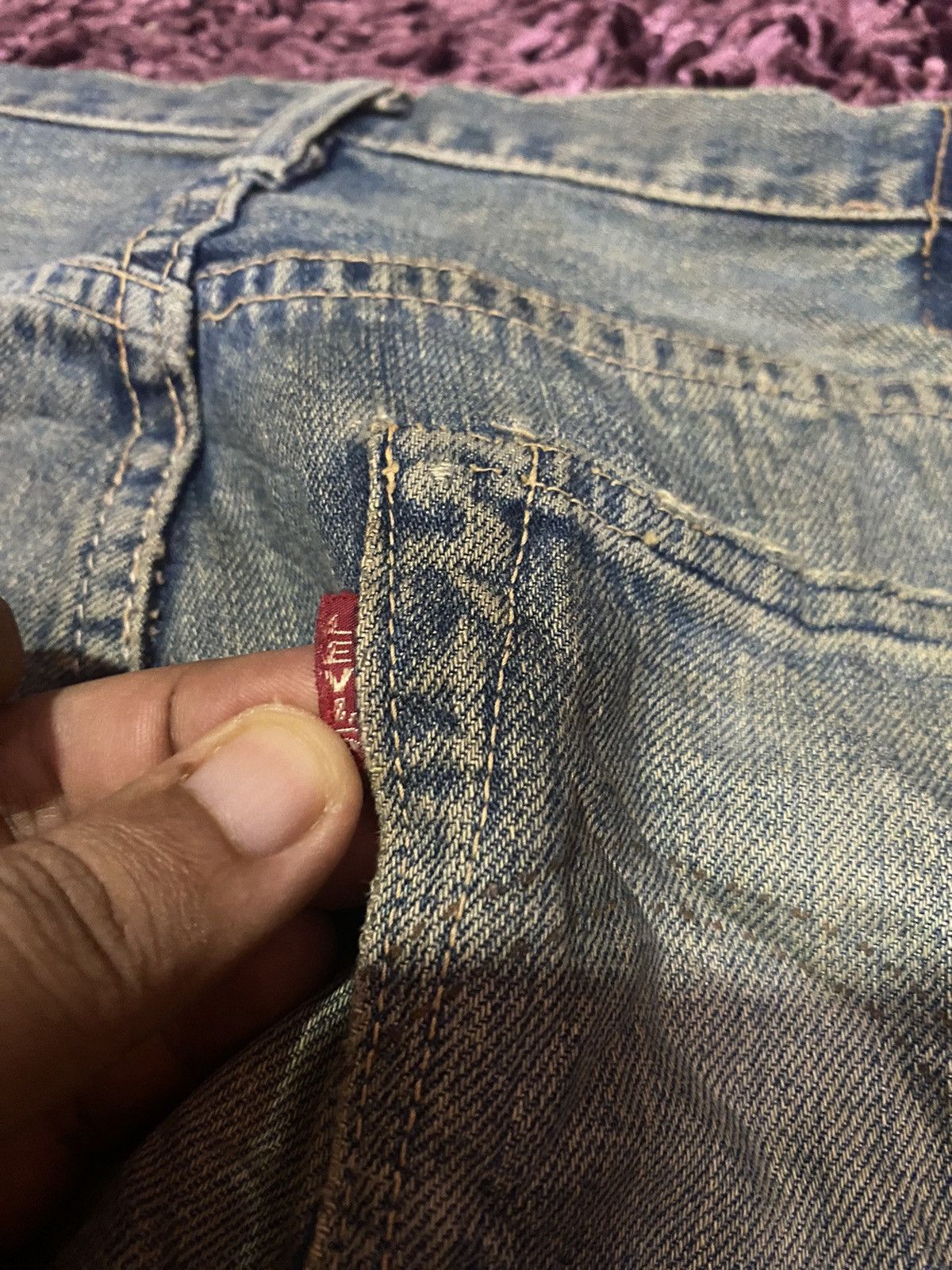 Levi's Vtg Trashed Levis 501xx BIG E 4501 WW2 Selvedge Jeans Size US 30 / EU 46 - 12 Thumbnail