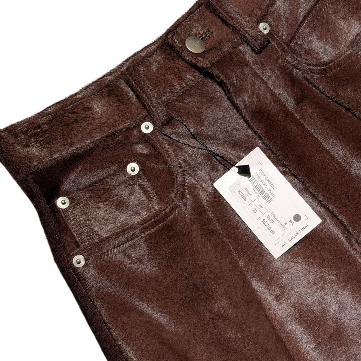 Rick Owens $6,210 Ponyhair FW23 Luxor flared pant Size US 28 / EU 44 - 3 Thumbnail