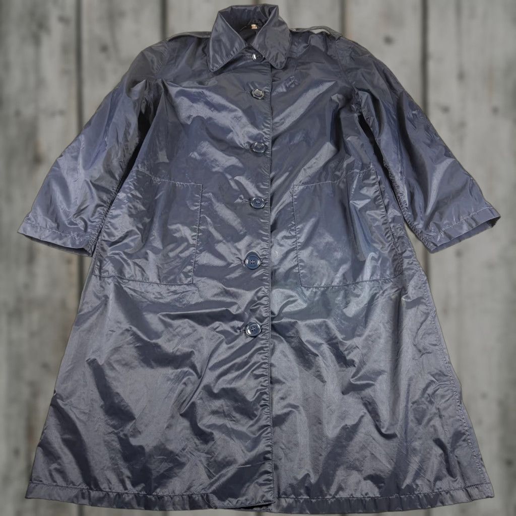 VINTAGE US Military Raincoat Womens 10S Blue Trench Coat Centre MFG Uniform 60s 70s