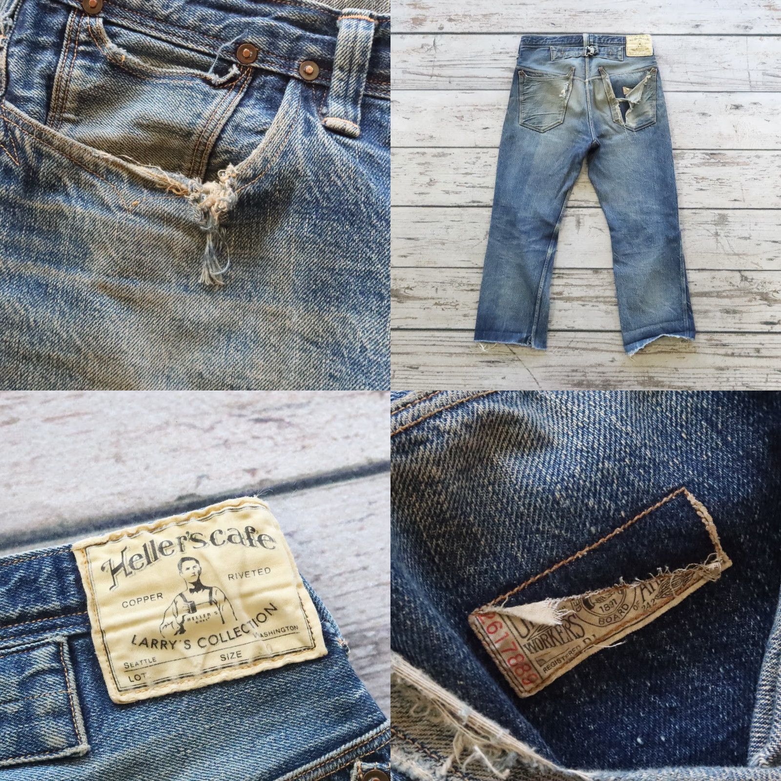 Vintage Vintage Heller's Cafe Larry's Collection Selvedge Denim Jeans Size 30 Size US 30 / EU 46 - 9 Thumbnail