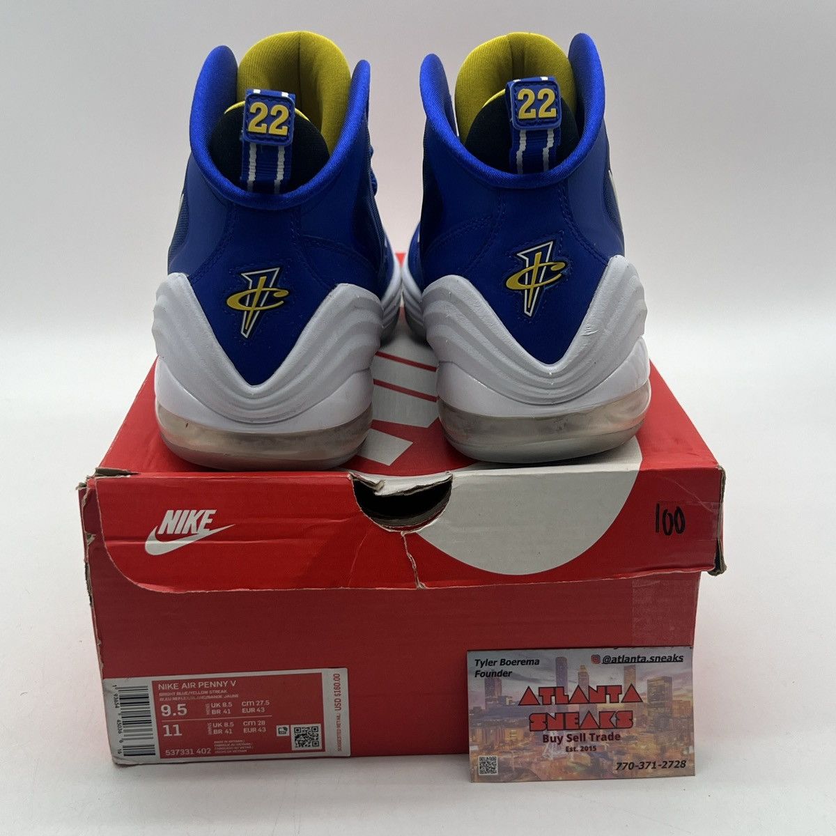 Nike Air Penny 5 blue chips Size US 9.5 / EU 42-43 - 3 Thumbnail