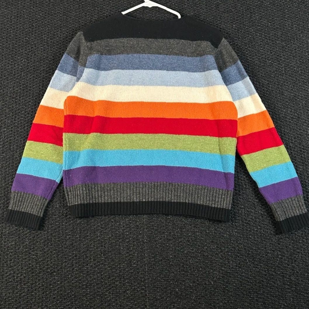 Rainbow Field Gear FG 100% Lambswool Multicolor Rainbow V-Neck Sweater Women M Red Pullover Womens Size M Size M / US 6-8 / IT 42-44 - 3 Thumbnail
