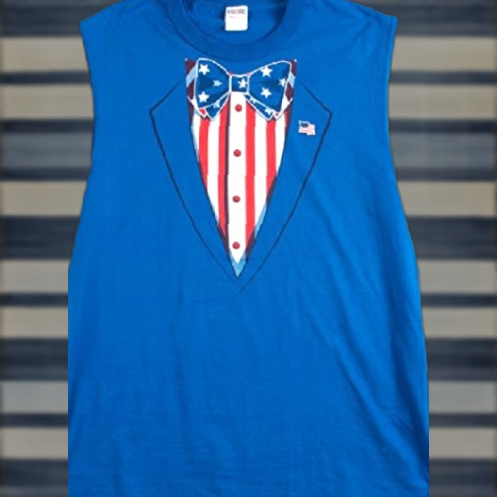 Emerica VINTAGE Ann Arbor T-shirt Co. Sleeveless T-Shirt Men L Blue Patriotic Freedom Biceps Liberty Size US L / EU 52-54 / 3 - 1 Thumbnail