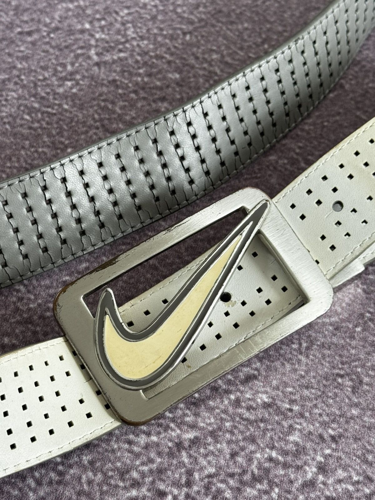 Nike Nike Vintage Drip Y2K Metal Swoosh Buckle Leather Belt Size ONE SIZE - 3 Thumbnail