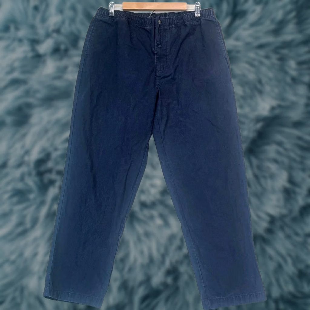 Vintage L.L. Bean Chino Pants Men Blue Cotton Size M Regular Inseam 30 High Rise Straight Leg Pants Mens Blue Chino Size US 31 - 1 Thumbnail