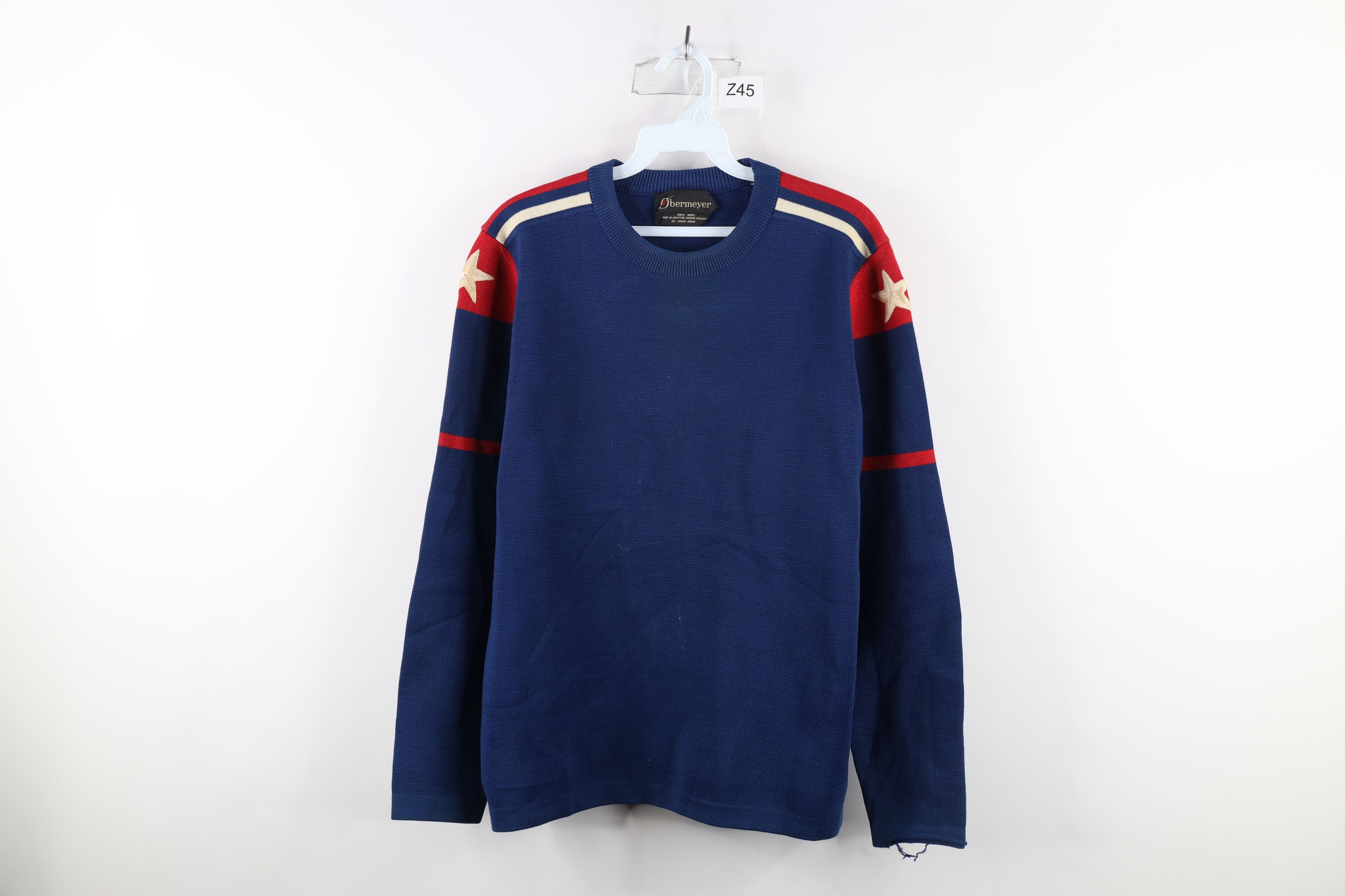 image of Vintage 60S 70's Wool Knit Team Usa Winter Olympics Sweater in Blue, Men's (Size Small)