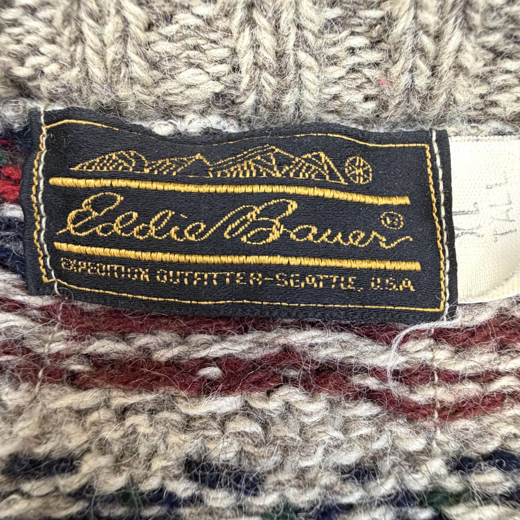 Eddie Bauer VINTAGE Eddie Bauer Sweater Mens Large Ragg Wool Fair Isle Knit Made USA 90s Shortlist Size US L / EU 52-54 / 3 - 7 Thumbnail