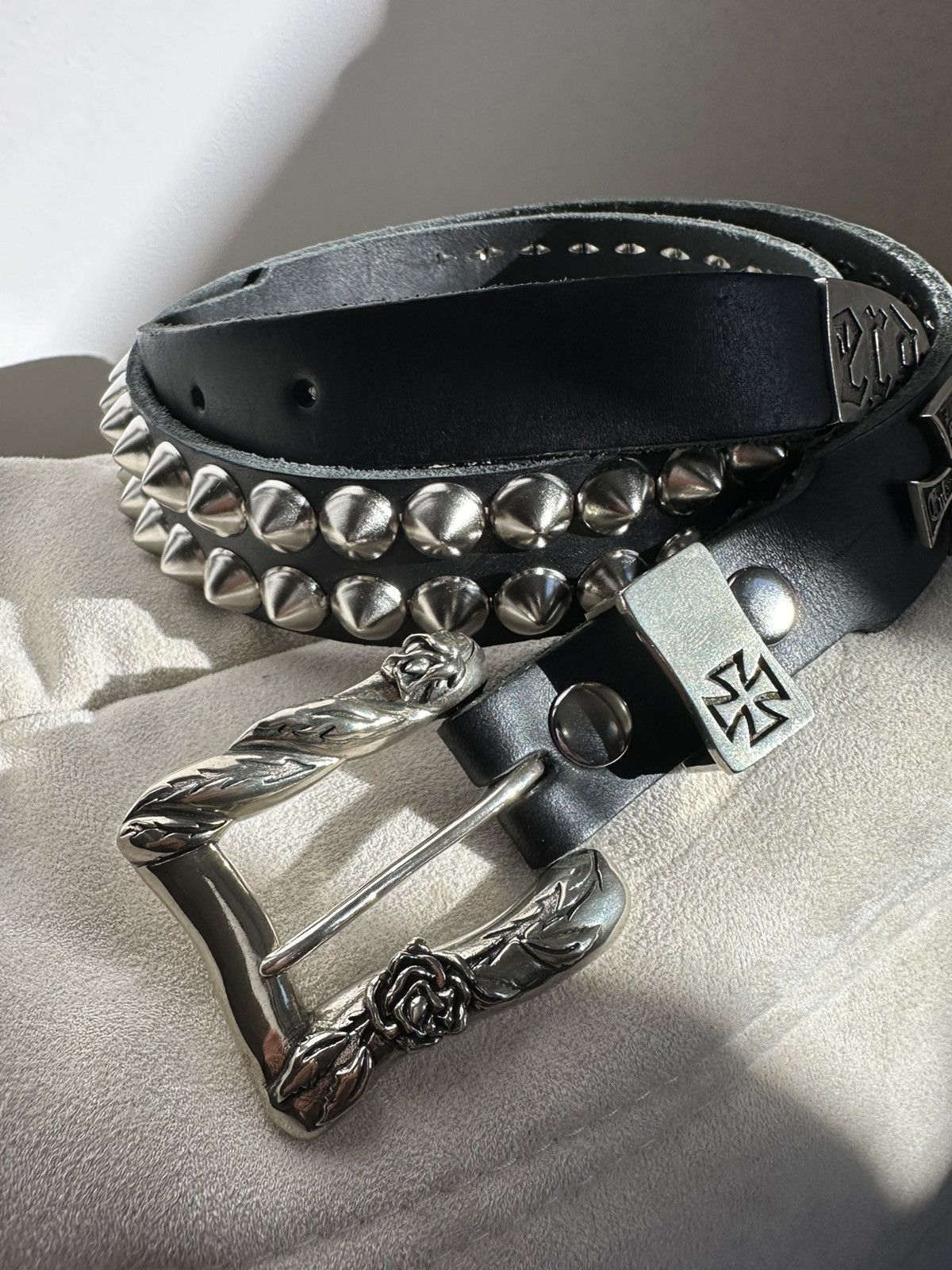 Enfants Riches Deprimes ERD Cross Double Studded Belt Size 32 - 6 Thumbnail