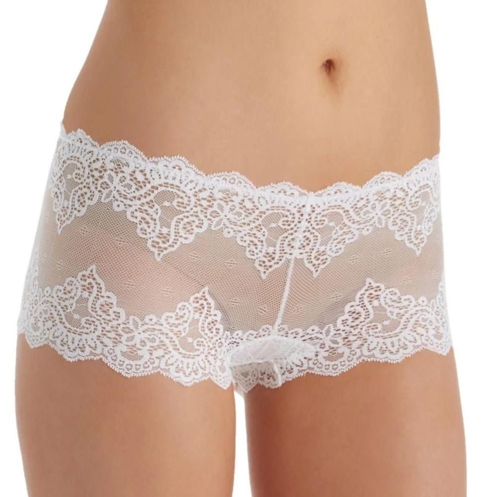 Designer Rosa l NWT White Sheer lace Boyshort Panties Small Size ONE SIZE - 6 Thumbnail