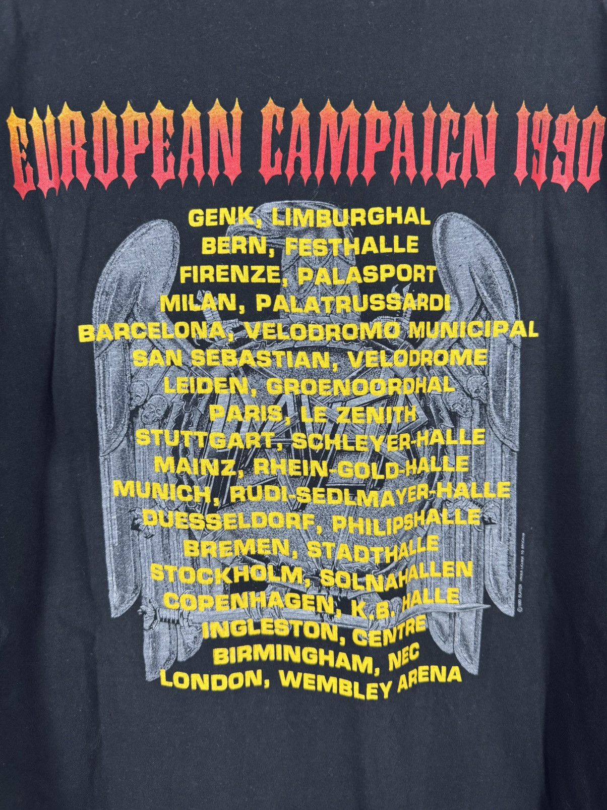 Vintage Slayer European Campaign 1990 Size US XL / EU 56 / 4 - 4 Thumbnail
