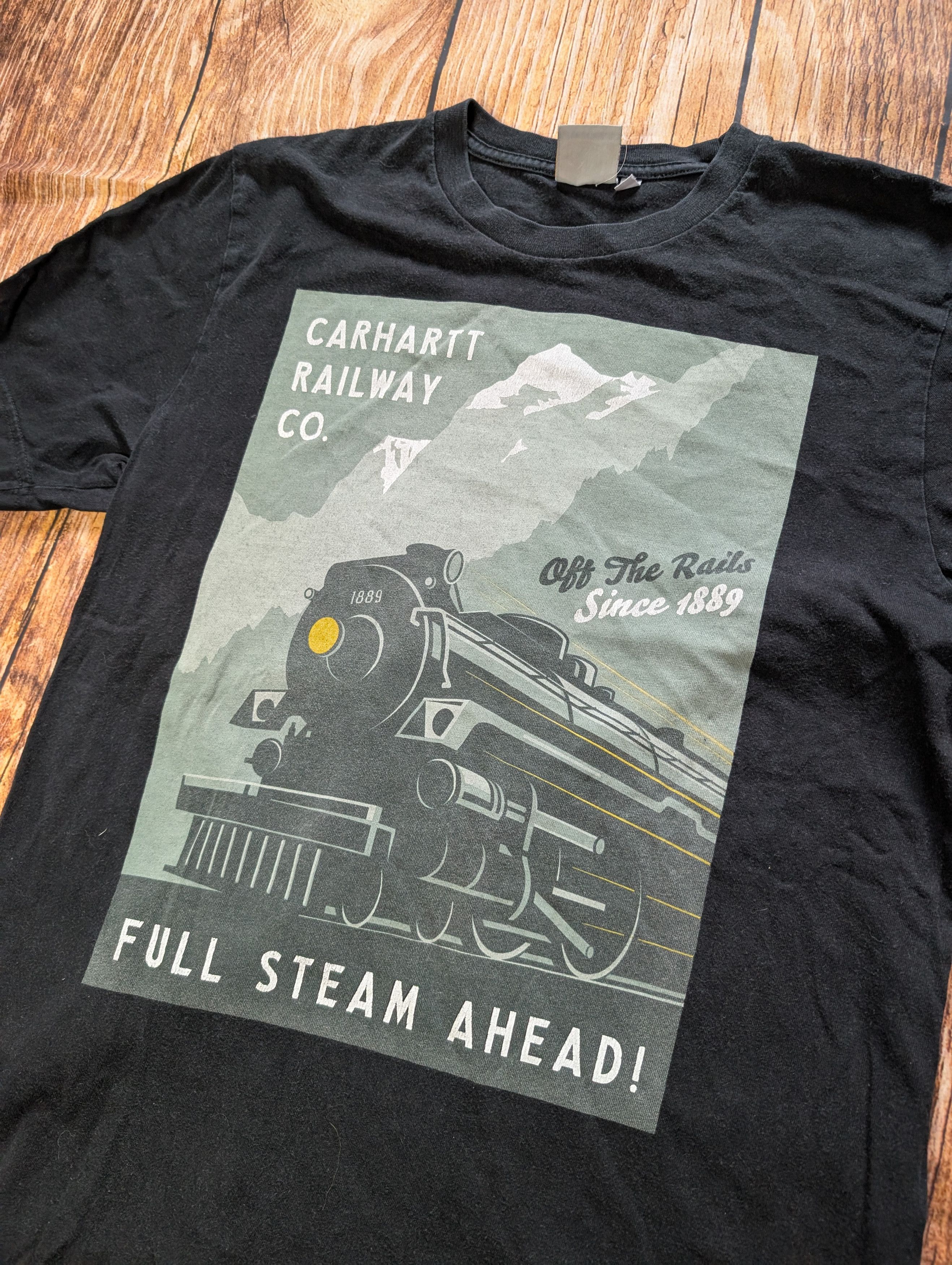 Carhartt × Vintage Black vintage Carhartt train tee t shirt Size US S / EU 44-46 / 1 - 2 Thumbnail