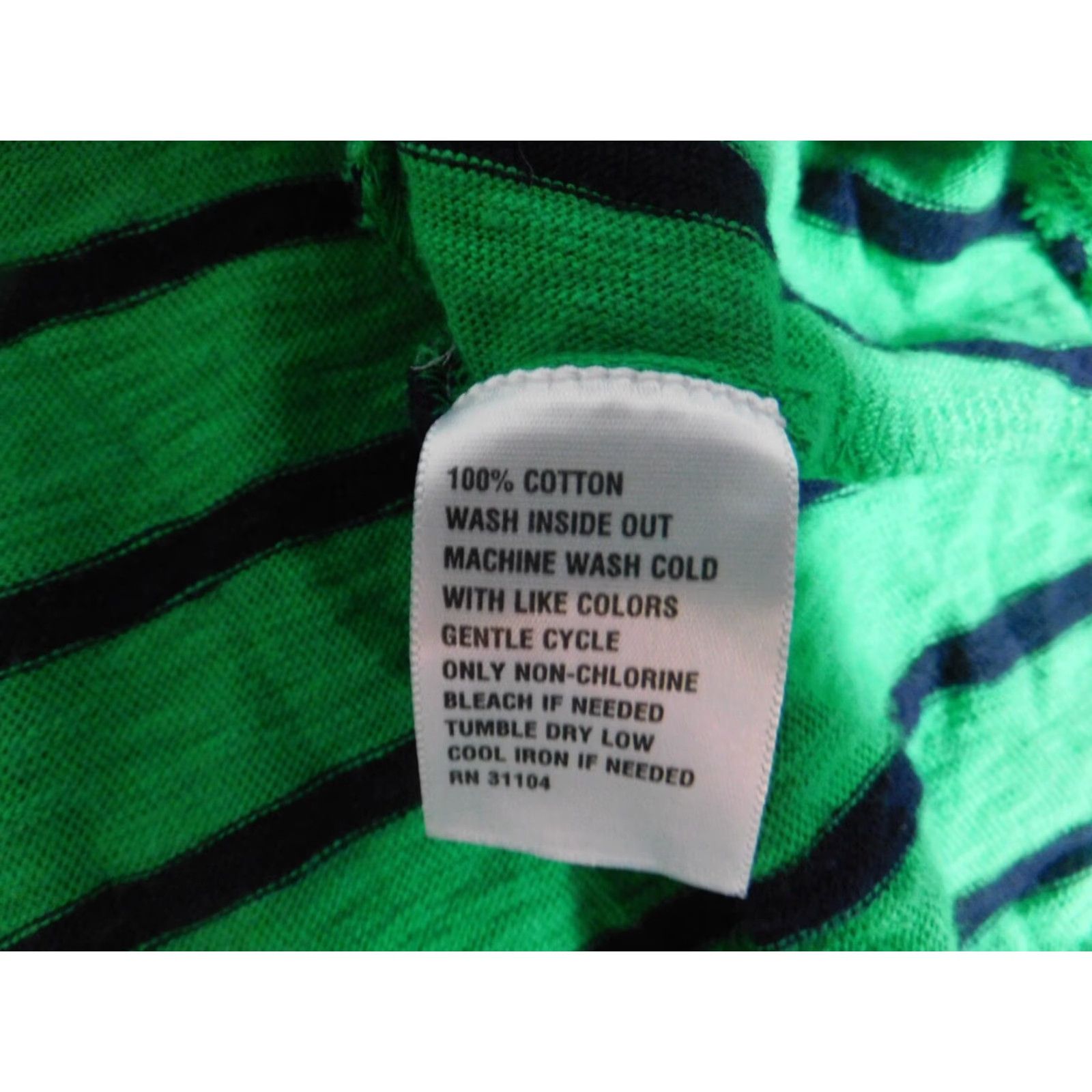 Vintage Crown & Ivy Blouse 1X Plus Green Striped Knit Crew Neck Pullover 3/4 Sleeve Casual Womens Size XL / US 12-14 / IT 48-50 - 6 Thumbnail