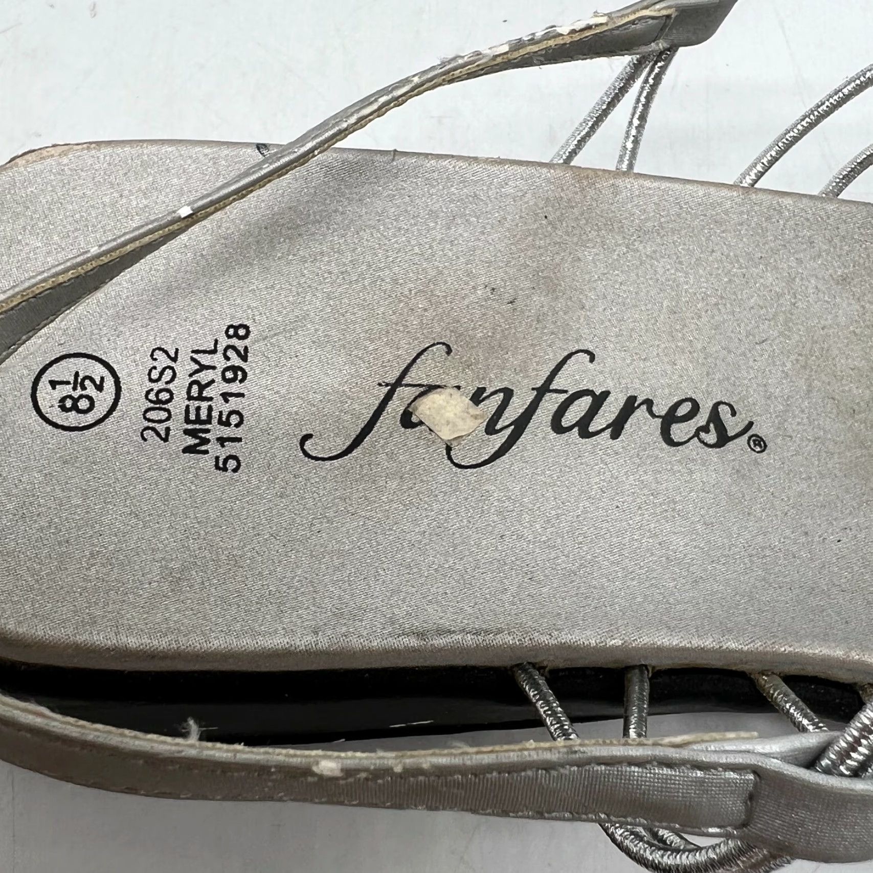 Vintage Fanfares Womens Silver Sparkle Meryl Comfort Slingback Sandals Size 8.5 Size US 8.5 / IT 38.5 - 7 Thumbnail