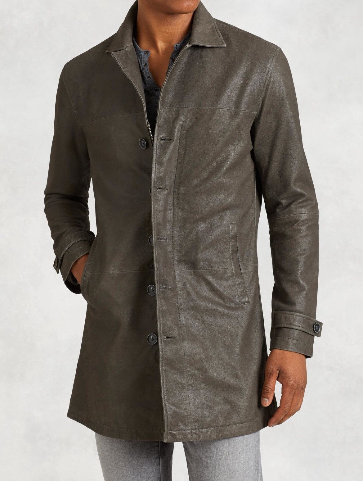 Goatskin Leather Trench Large