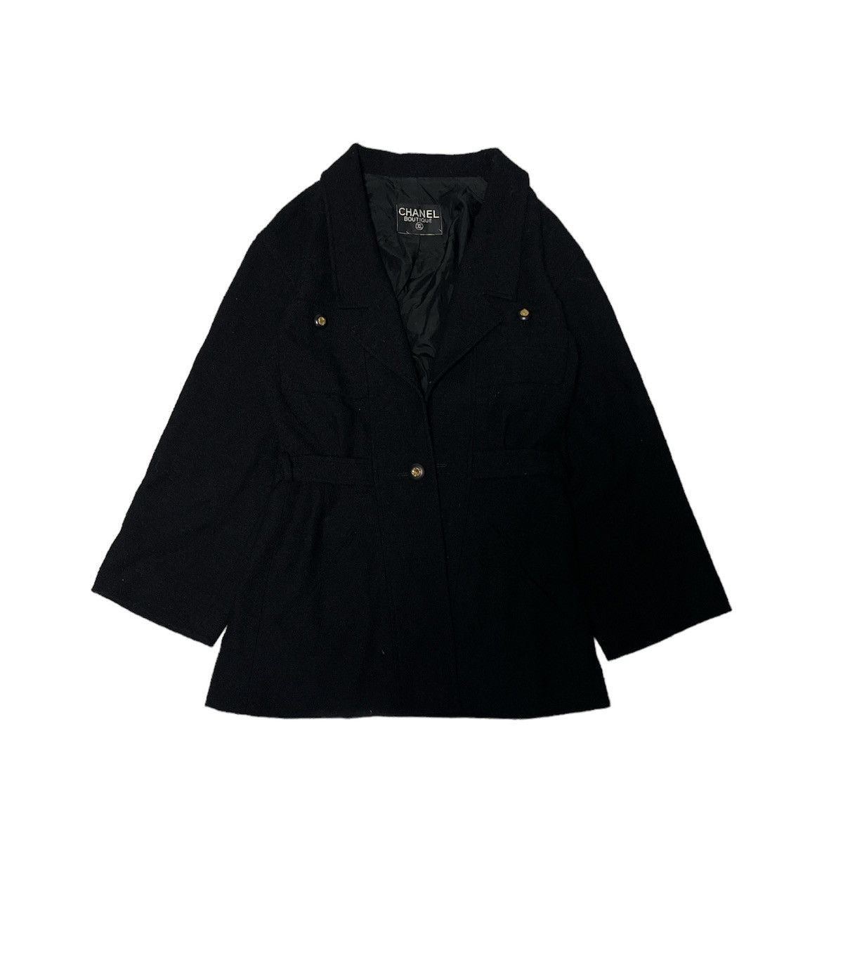 image of Vintage Chanel Boutique Tweed Blazer in Black, Women's (Size XS)