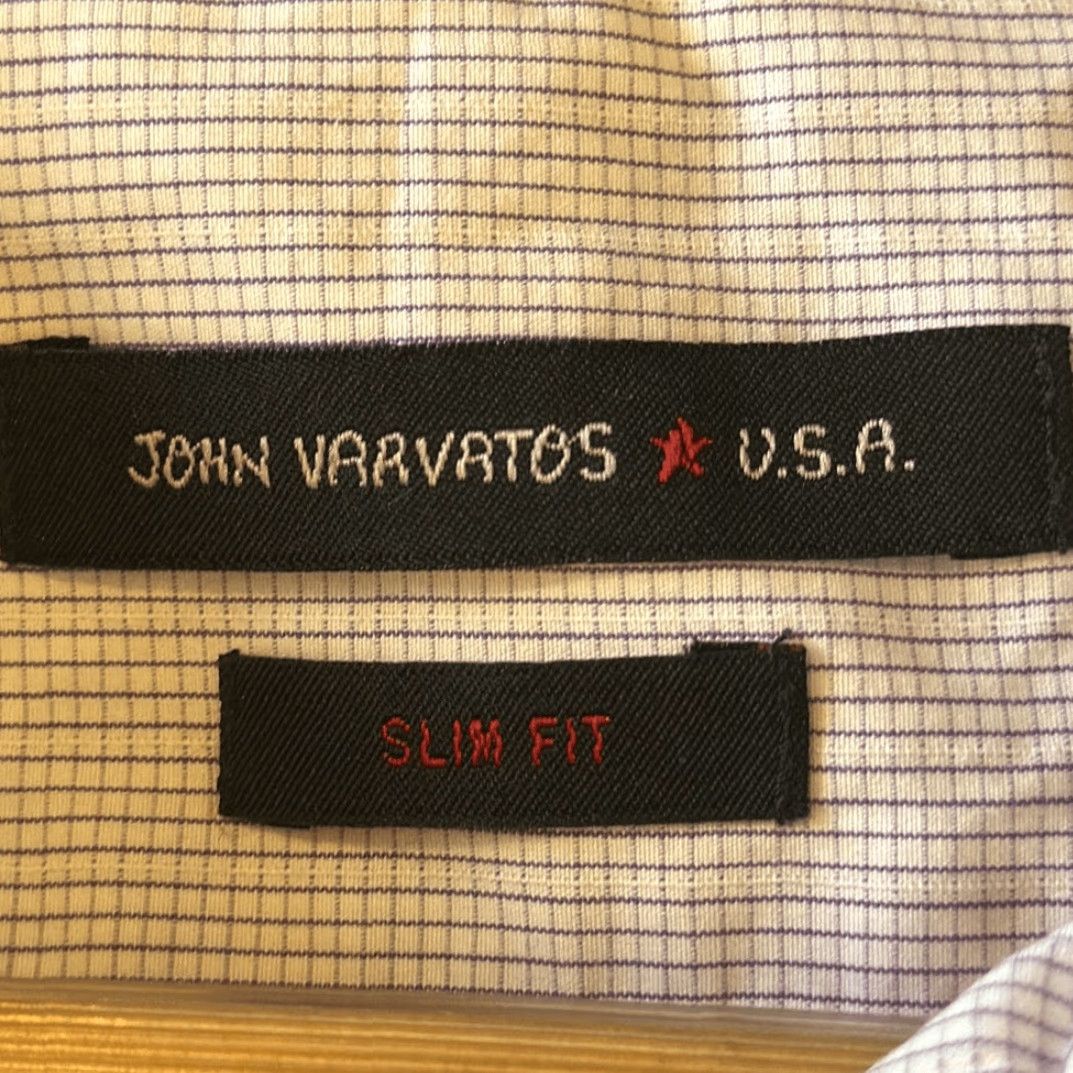 John Varvatos John Varvatos USA Slim Fit Purple Gingham Long Sleeve size 17 1/2 34/35 Button D Size US XXL / EU 58 / 5 - 7 Thumbnail