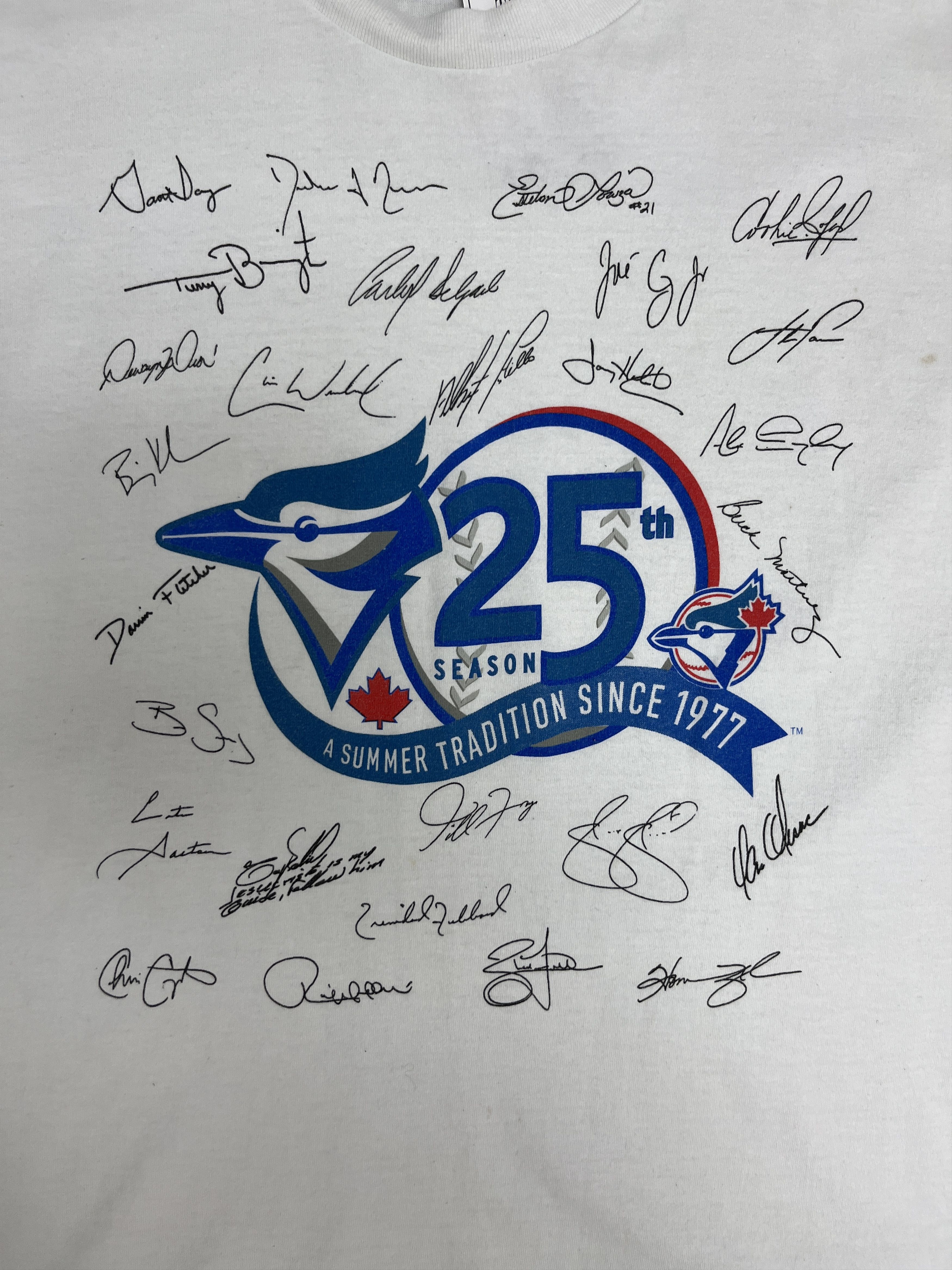 Vintage Toronto Blue Jays 25th Season Vintage White T-Shirt Tee Size US XL / EU 56 / 4 - 2 Thumbnail