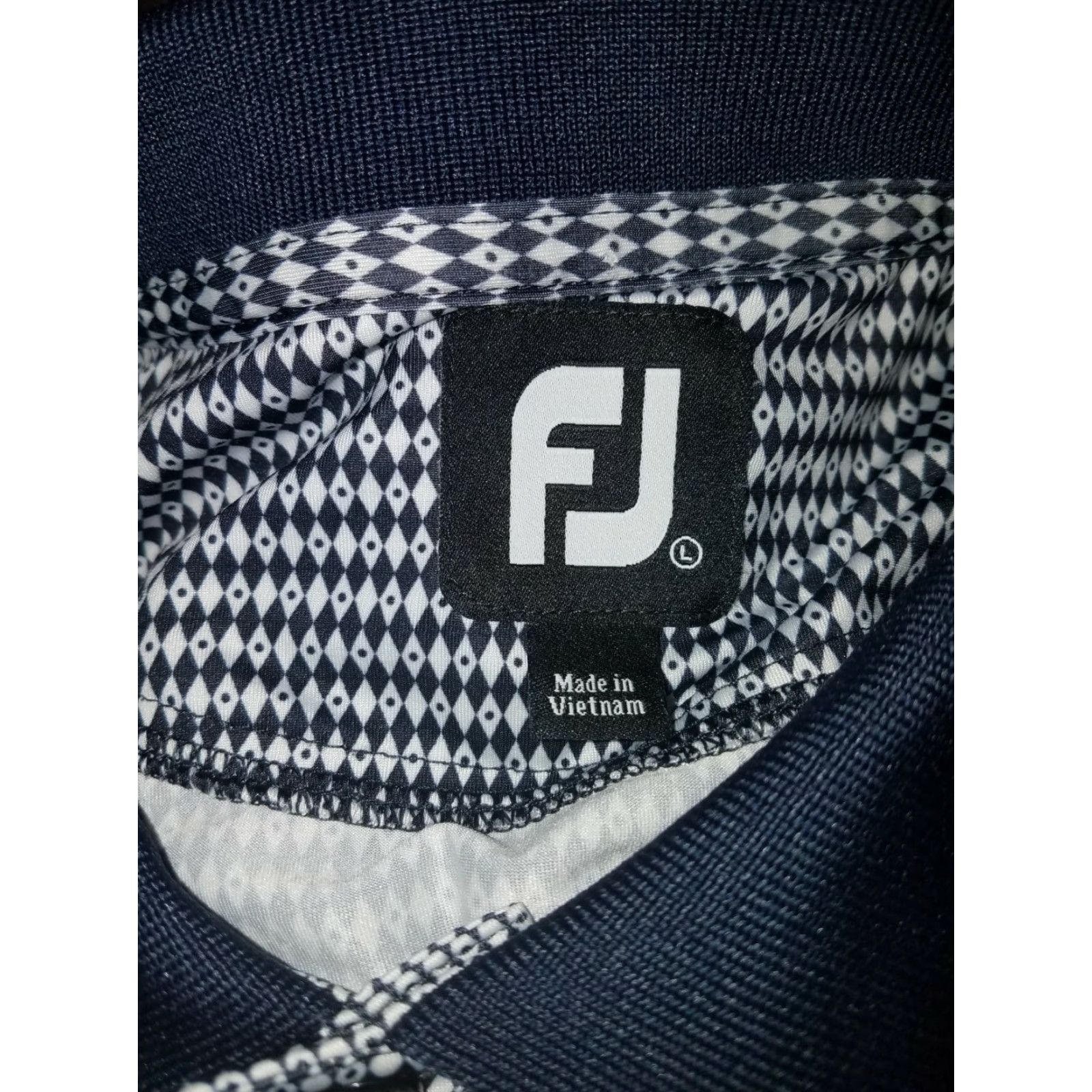 Footjoy FootJoy Golf Polo Mens L Blue White Pattern Polo Shirt Size US L / EU 52-54 / 3 - 7 Thumbnail