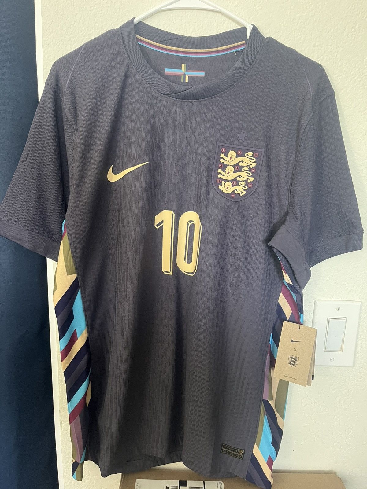 England Away Nike Authentic Soccer Jersey Bellingham 10 M