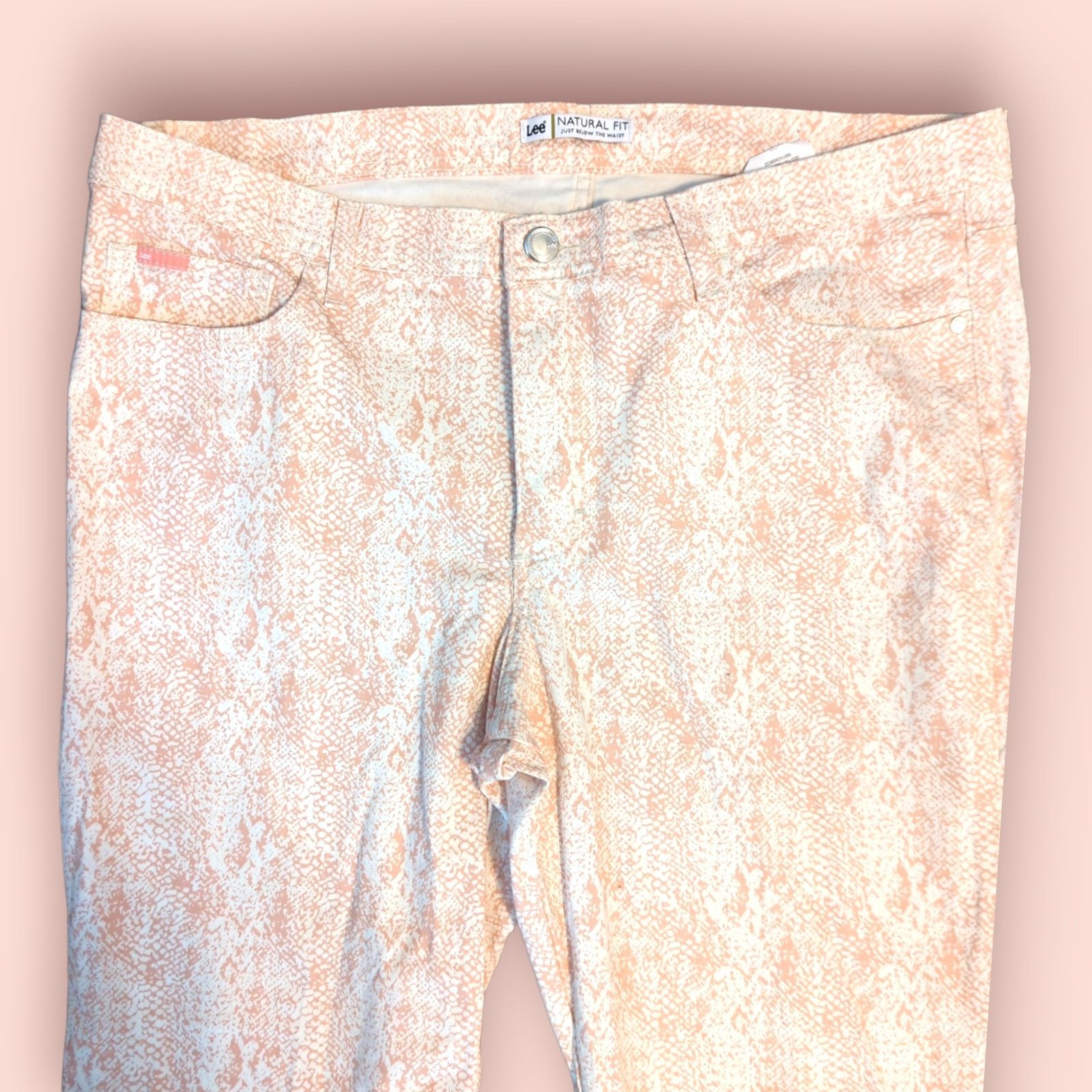 Lee LEE Natural Fit Peach Snakeskin Print Capri Jeans 18 Medium Size 40" / US 18 - 7 Thumbnail