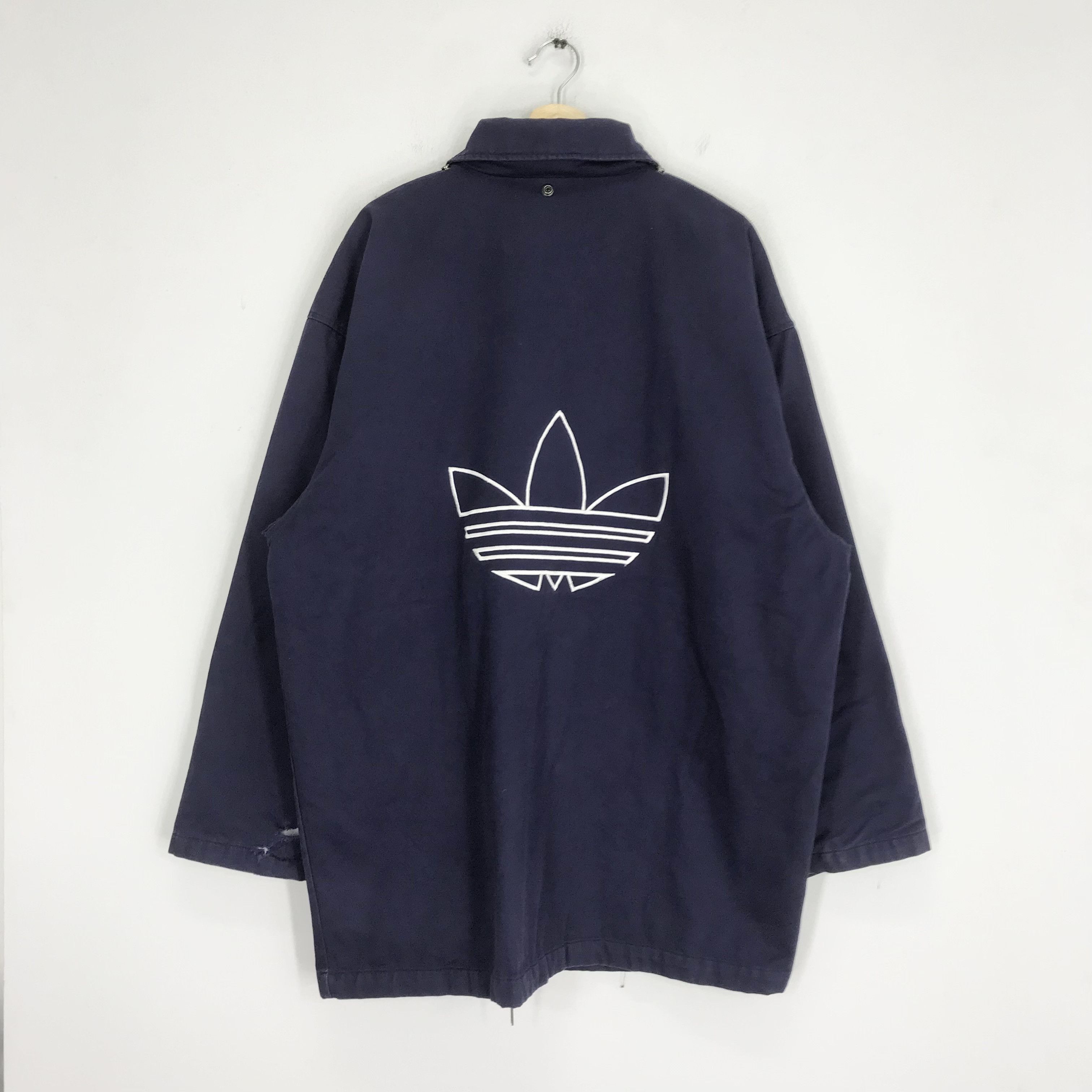 Adidas Vintage Adidas Trefoil Denim Jeans Big Logo Adidas Jacket Size US L / EU 52-54 / 3 - 1 Thumbnail