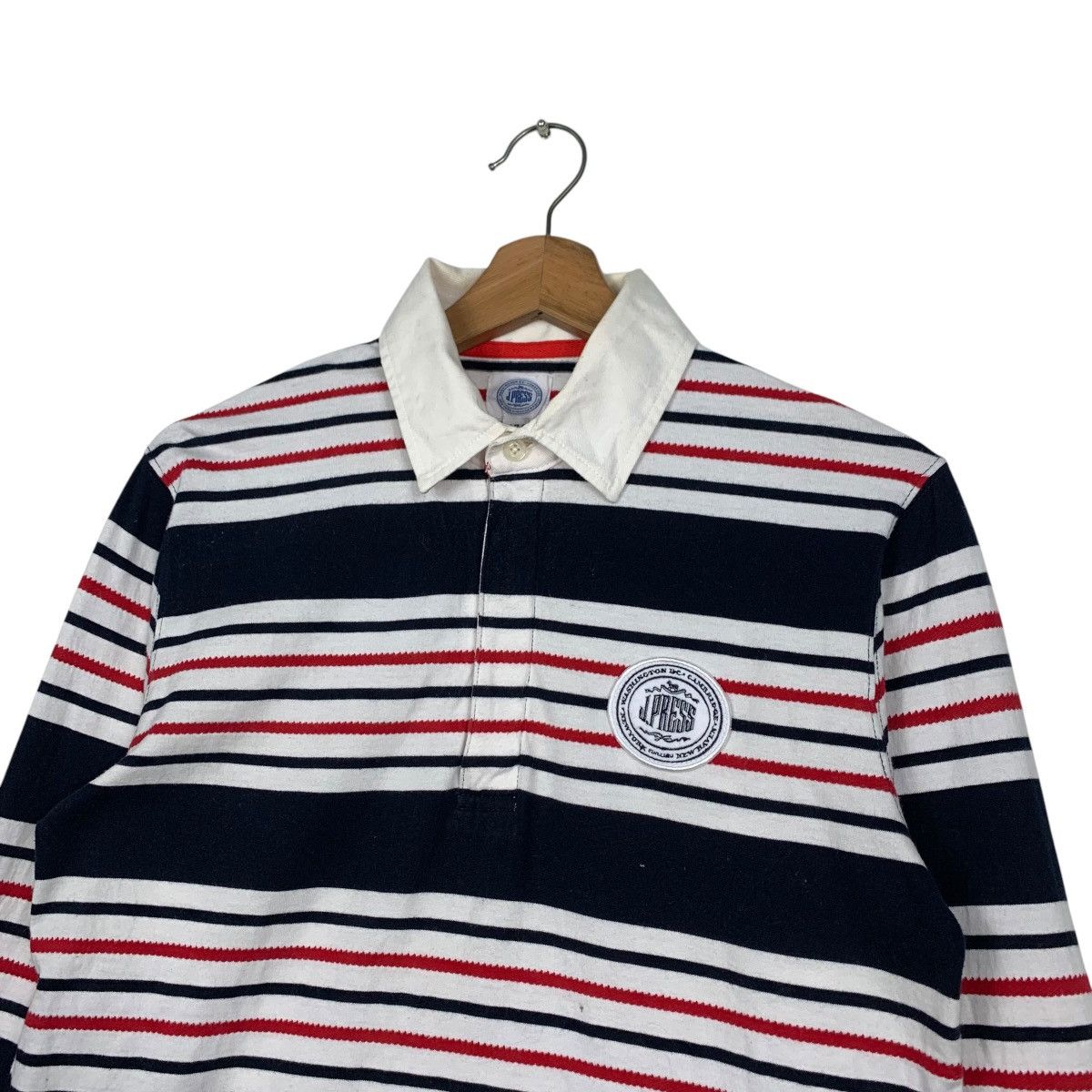 J. Press Vintage J. PRESS Striped Long Sleeve Polo Shirt #2846-C128 Size US S / EU 44-46 / 1 - 5 Thumbnail