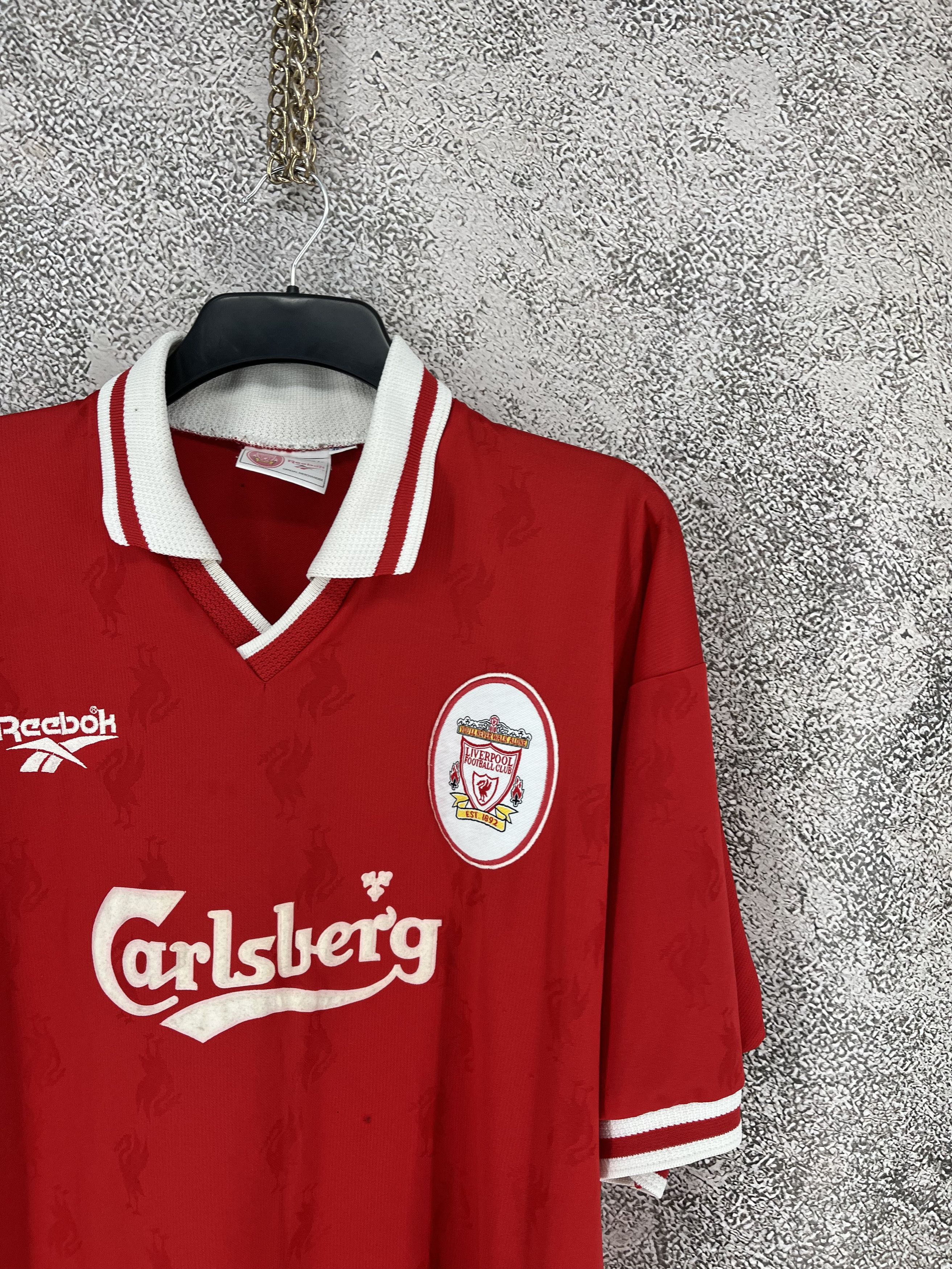 Reebok Liverpool FC 96/98 Home Jersey Reebok Carlsberg #10 UK Size US M / EU 48-50 / 2 - 5 Thumbnail