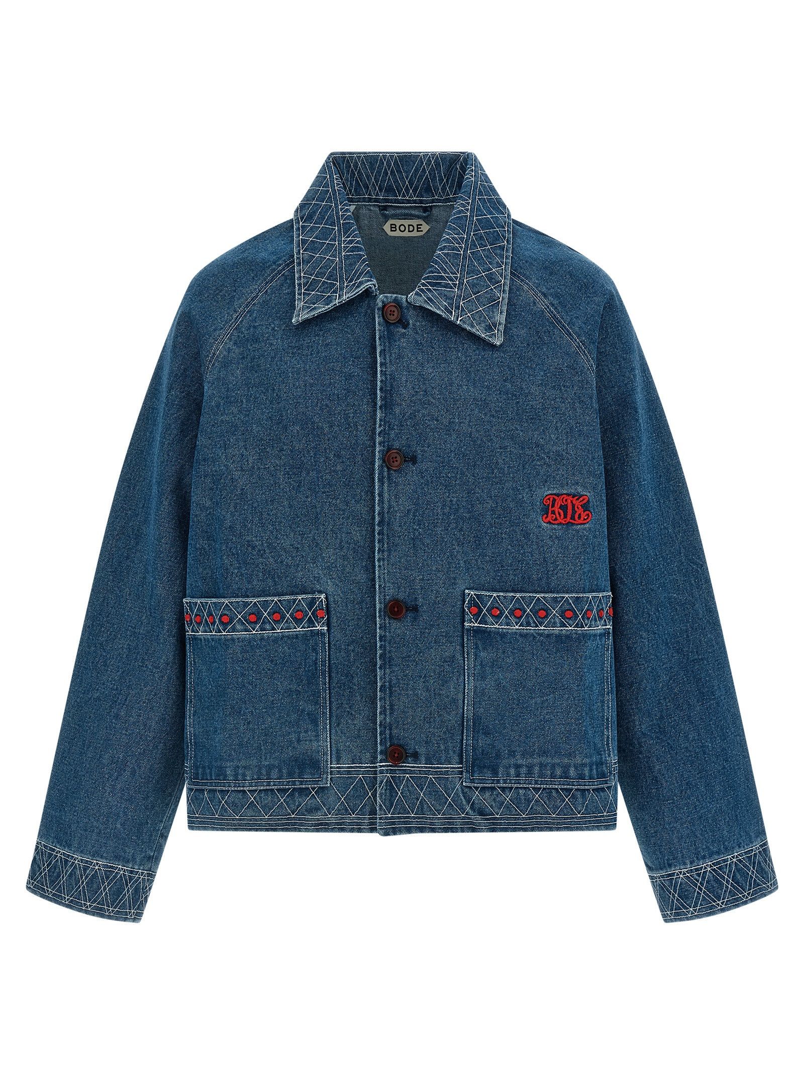 Bode Embroidery denim jacket Size US L / EU 52-54 / 3 - 1 Thumbnail
