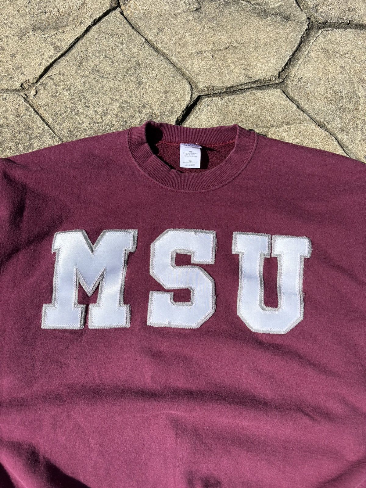 Gildan × Vintage Vintage 90s Mississippi State Embroidered Sweatshirt Size US XXL / EU 58 / 5 - 3 Thumbnail