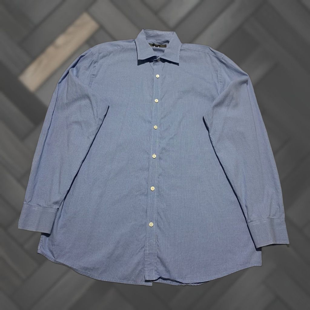 Banana Republic Banana Republic Shirt Men's Large Blue Relaxed Fit CasualWorkwear Button-Up Plaid Cotton Long Sleeve Classic 90s? Size US L / EU 52-54 / 3 - 1 Thumbnail