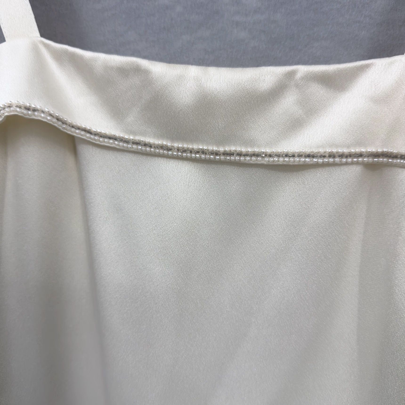 Vintage VINTAGE Lillie Rubin Pearl Lined Blouse Womens 10 Sleeveless Cami Quiet Luxury Shirt 10 Ivory 1980s Art Deco Embellished Mens Women Size L / US 10 / IT 46 - 6 Thumbnail