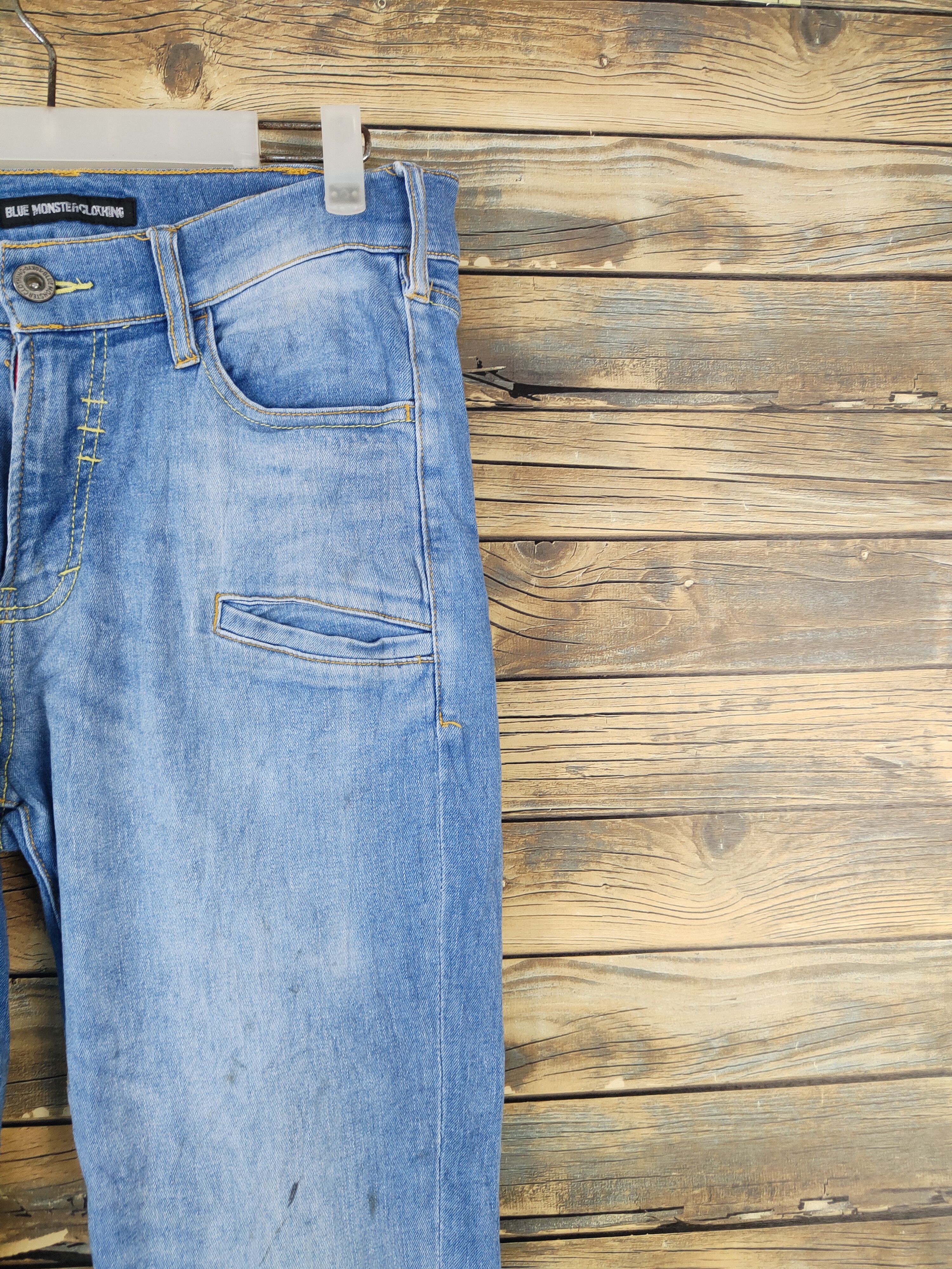 Japanese Brand Blue Monster Blue Distressed Ripped Jeans #W1951 Size US 32 / EU 48 - 6 Thumbnail
