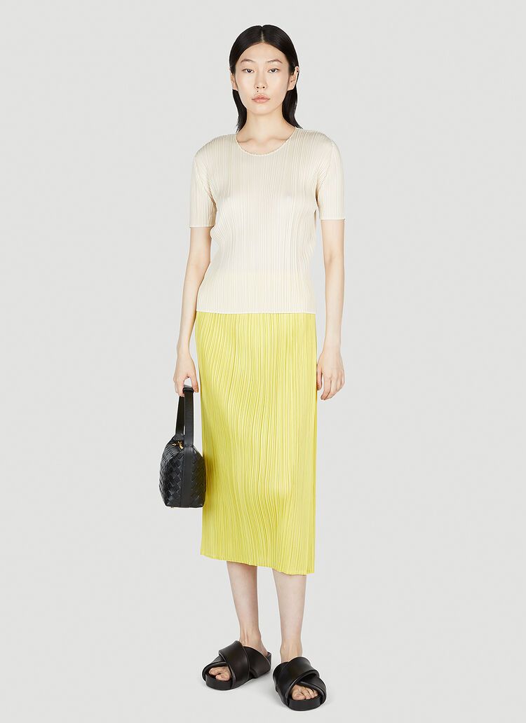 image of Issey Miyake - Mainline Midi Skirt - Colorway in Yellow, Women's (Size 24)