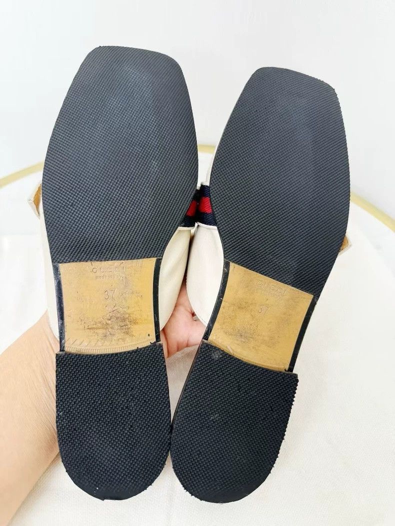 Gucci Gucci White Leather Slide Sandals with Logo-2505 Size US 7 / IT 37 - 5 Thumbnail