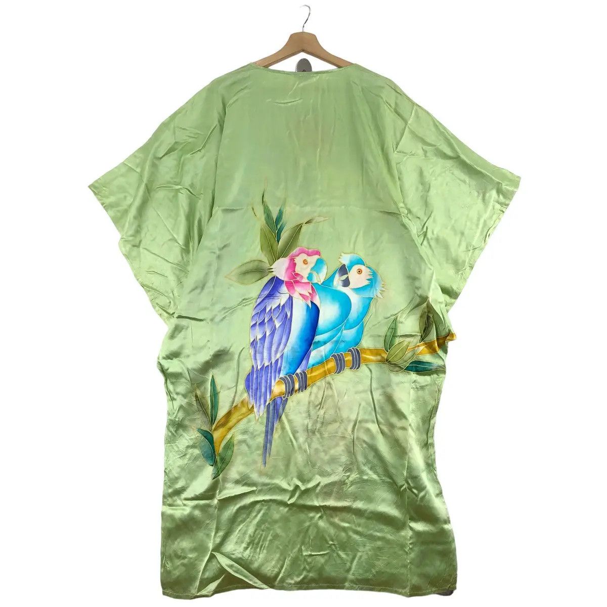 Vintage Vtg 90’ KIMONO DRAGON JAPAN Parrots Bird Paradise Dress Coat Size XXL / US 16-18 / IT 52-54 - 2 Thumbnail