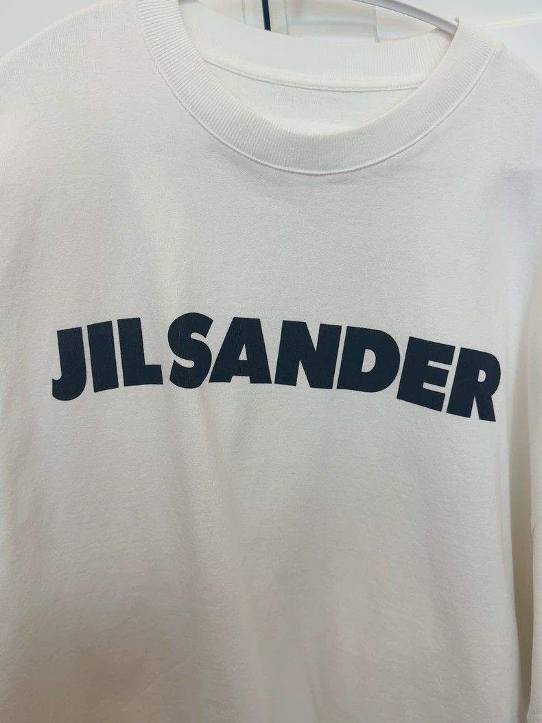 Jil Sander Jil Sander White logo short sleeved cotton T-shirt Size M / US 6-8 / IT 42-44 - 2 Thumbnail
