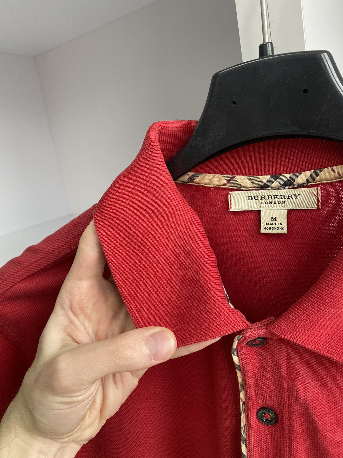 Burberry × Vintage Vintage Burberry Red Polo T-Shirt Size US M / EU 48-50 / 2 - 10 Thumbnail