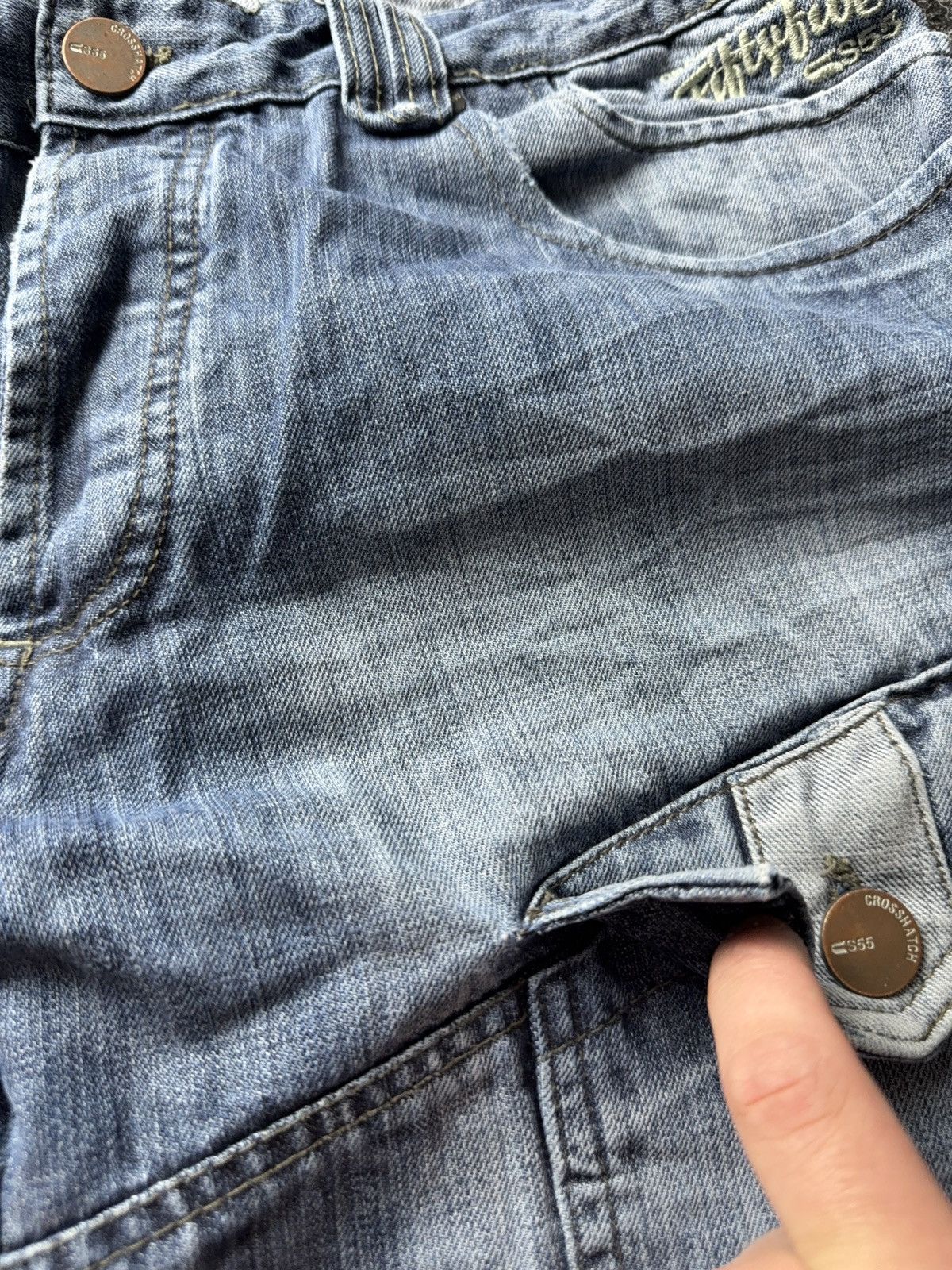 Vintage Y2K Retro Rap Cargo Denim Baggy Distressed Streetwear Size US 36 / EU 52 - 14 Thumbnail