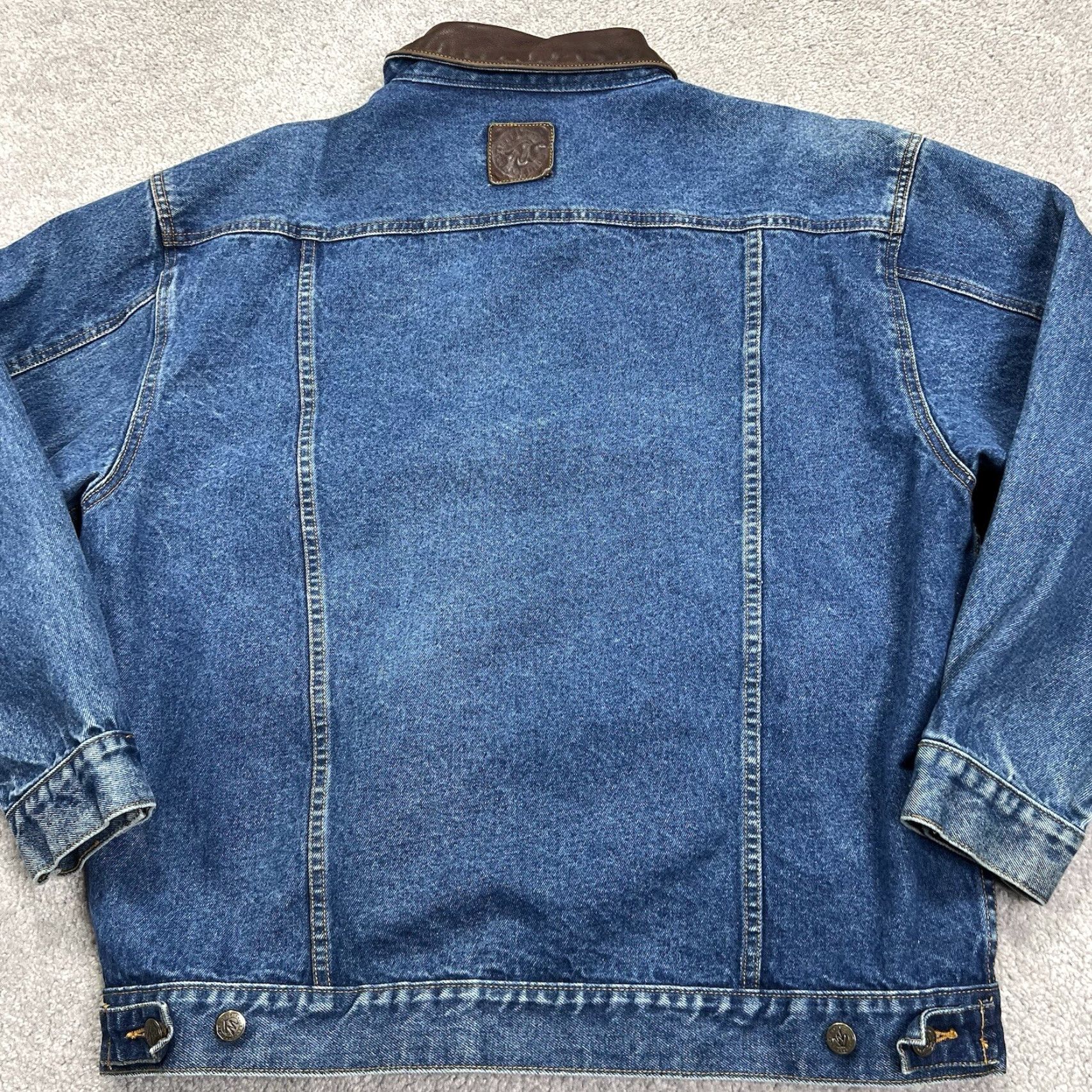 Marlboro VINTAGE Marlboro Country Store Denim Barn Jacket Men’s XL Western Leather Trim Jacket Size US XL / EU 56 / 4 - 6 Thumbnail