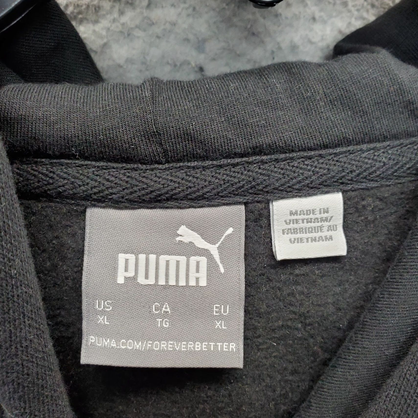 Puma Puma Hoodie Mens XL Black Fleece Lined Athletic Fit Drawstring Kangaroo Pockets Size US XL / EU 56 / 4 - 5 Thumbnail