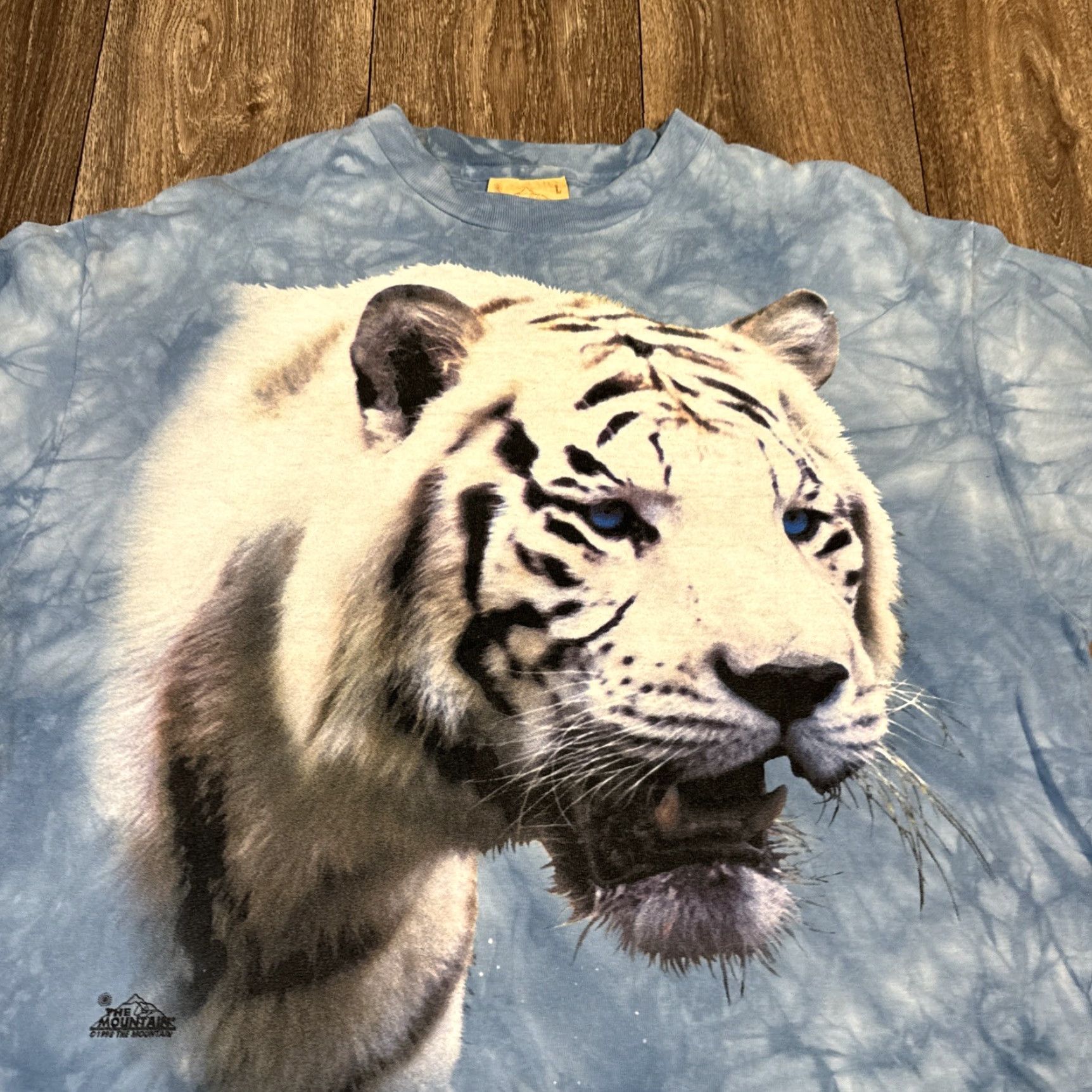 The Mountain VINTAGE The Mountain T-Shirt Large White Tie Dye Tiger Animal Nature 1998 Mens White Size US L / EU 52-54 / 3 - 4 Thumbnail