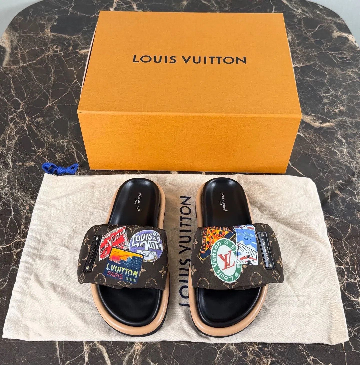 Louis Vuitton LV Women's Adjustable Velcro Slippers. Size US 6 / IT 36 - 1 Thumbnail
