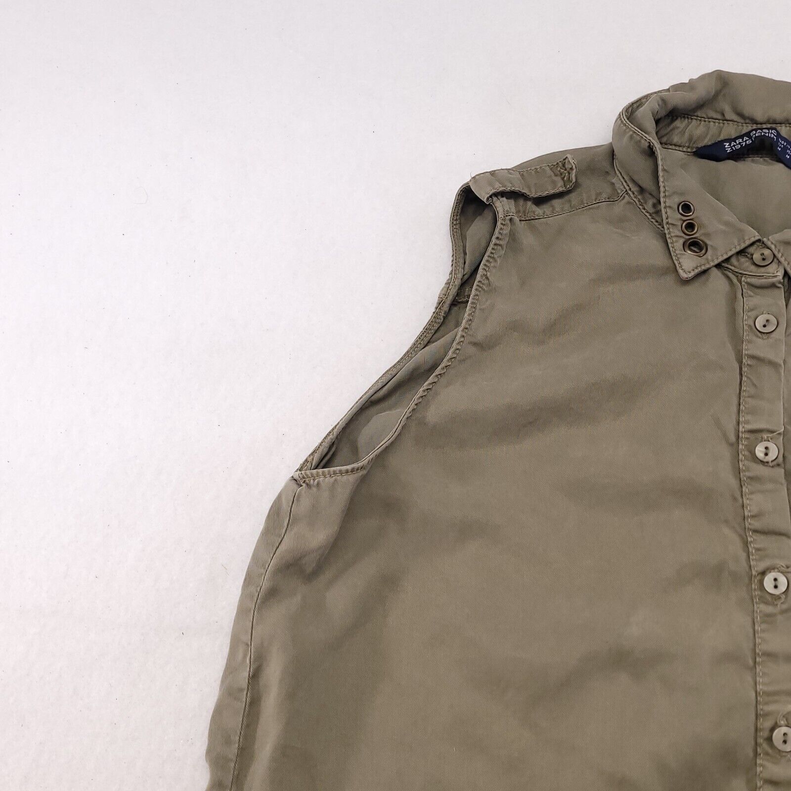 Zara Zara Basic Casual Button Up Long Shirt Womens Size M Gray Size M / US 6-8 / IT 42-44 - 5 Thumbnail