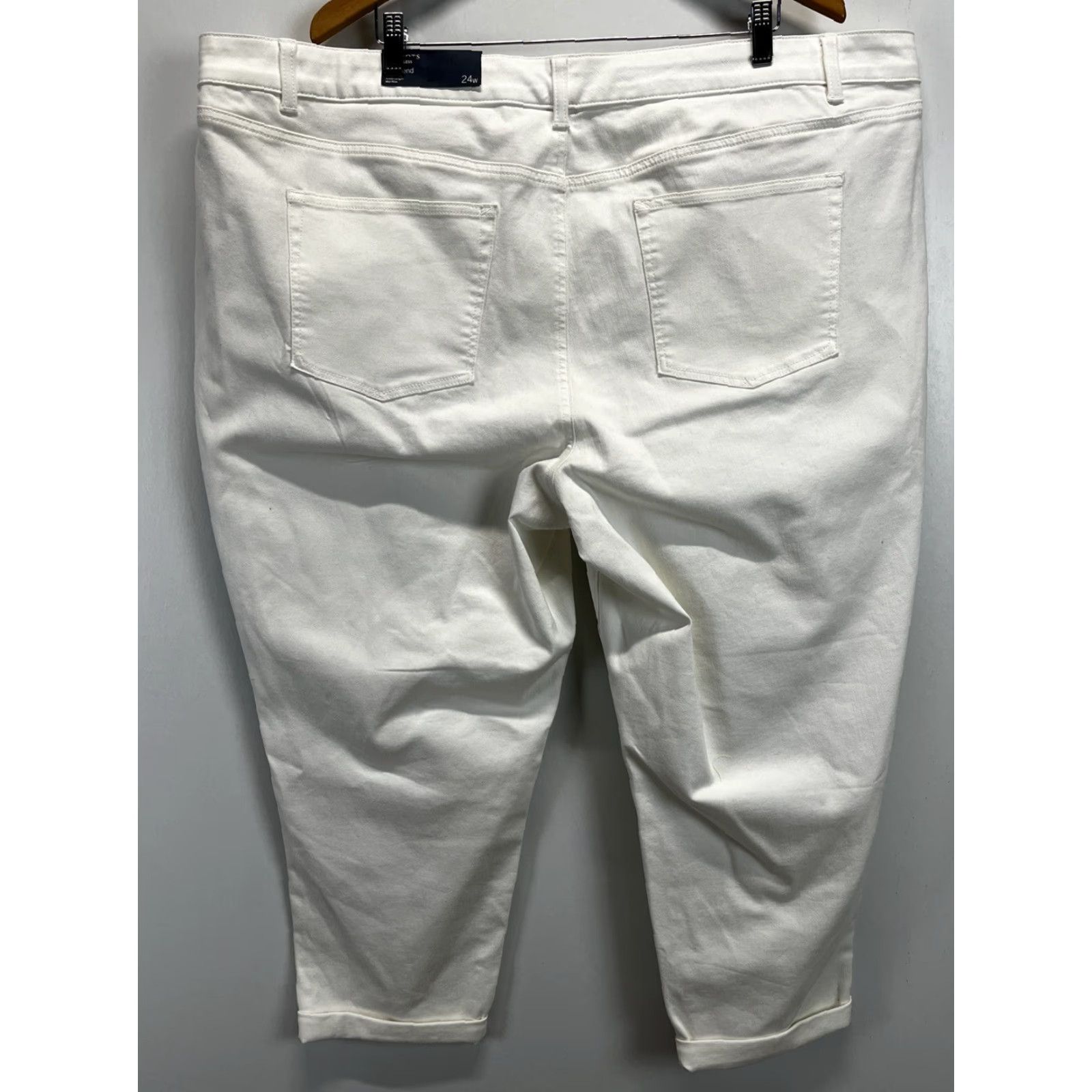 Talbots Talbots Flawless Girlfriend Jeans 24W Plus Women Ankle White Stretch Size 42" / US 20 - 3 Thumbnail