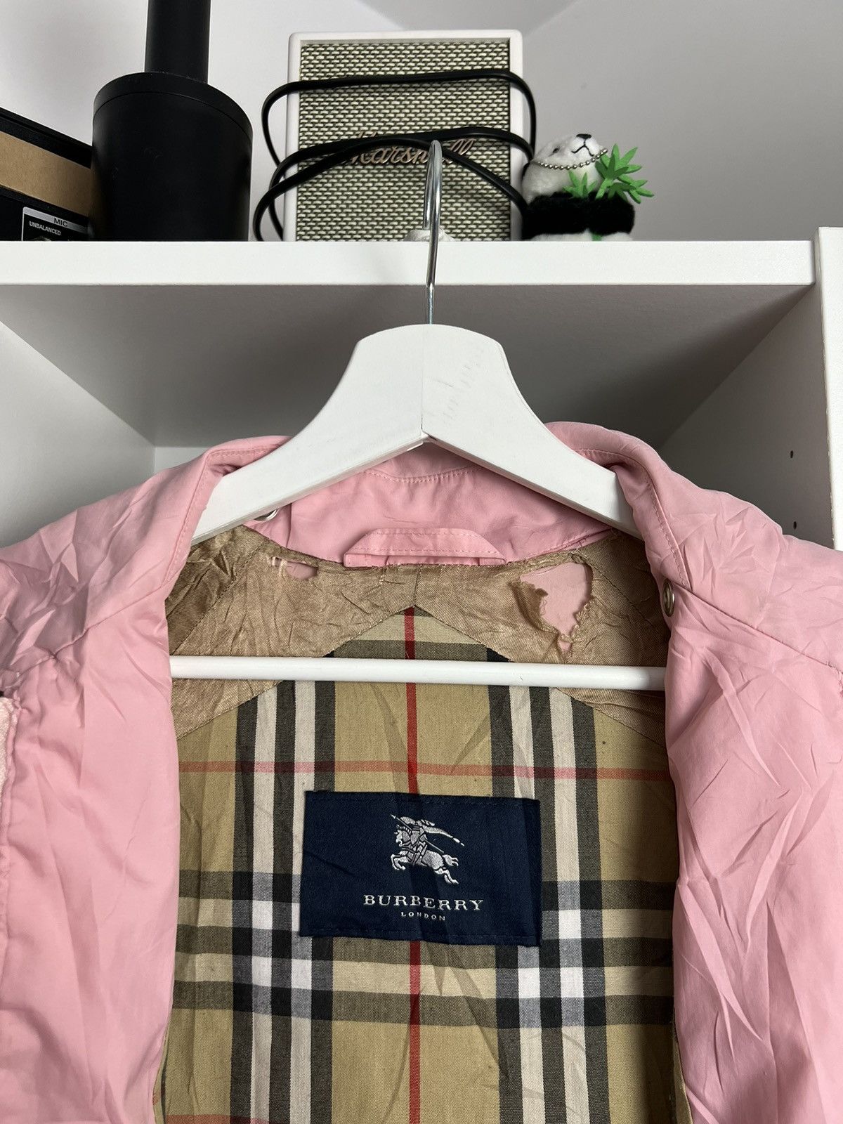 Vintage y2k Burberry Nova check pink windbreaker jacket XS