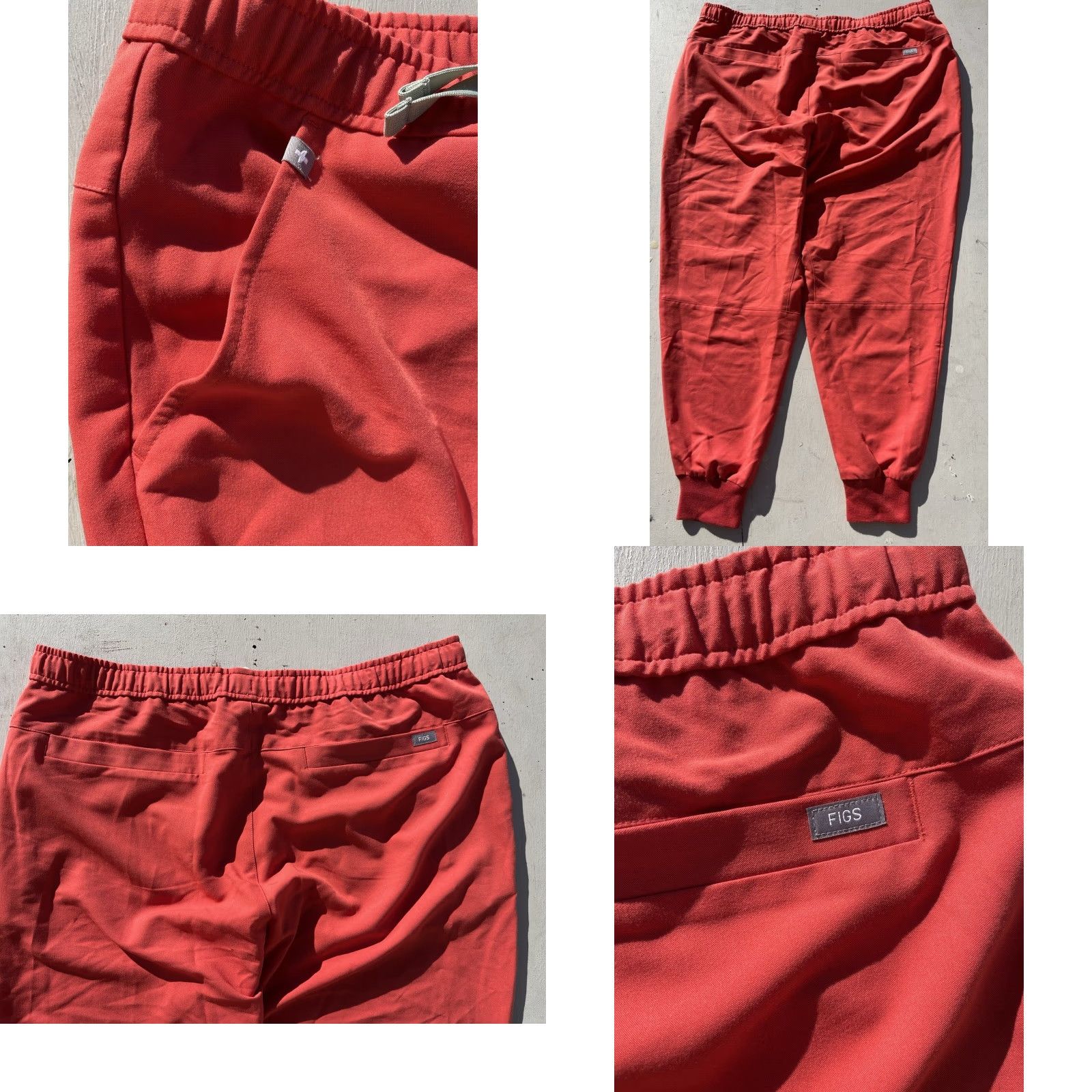 Pinko FIGS Unisex Scrubs Coral Pink Pants 2XL Medical Hospice ER Nurse Tapered String Size US 39 - 8 Thumbnail