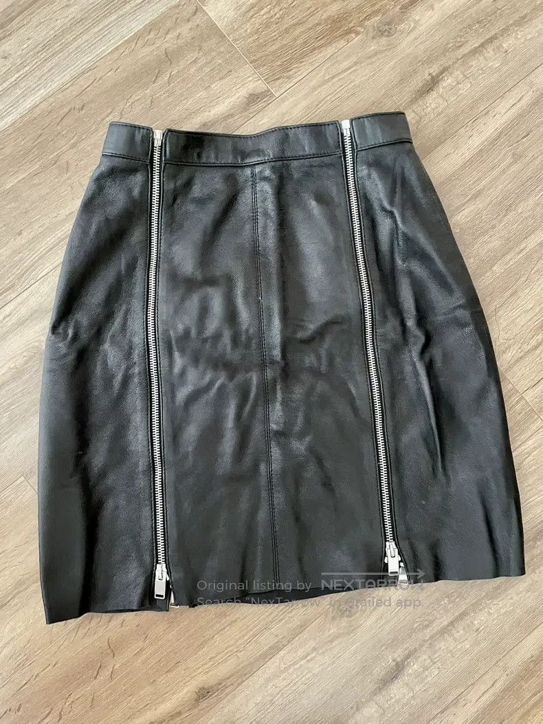 Saint Laurent Paris Saint Laurent Paris size XS High-waisted zipper leather sk Size 24" / US 00 / IT 34 - 2 Thumbnail