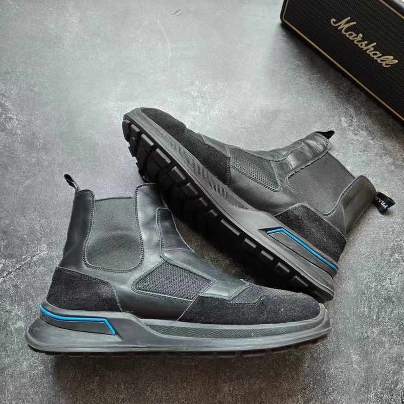 Prada PRADA Black and Blue Martin Boots Size 8.5 -2505 Size US 8.5 / EU 41-42 - 2 Thumbnail